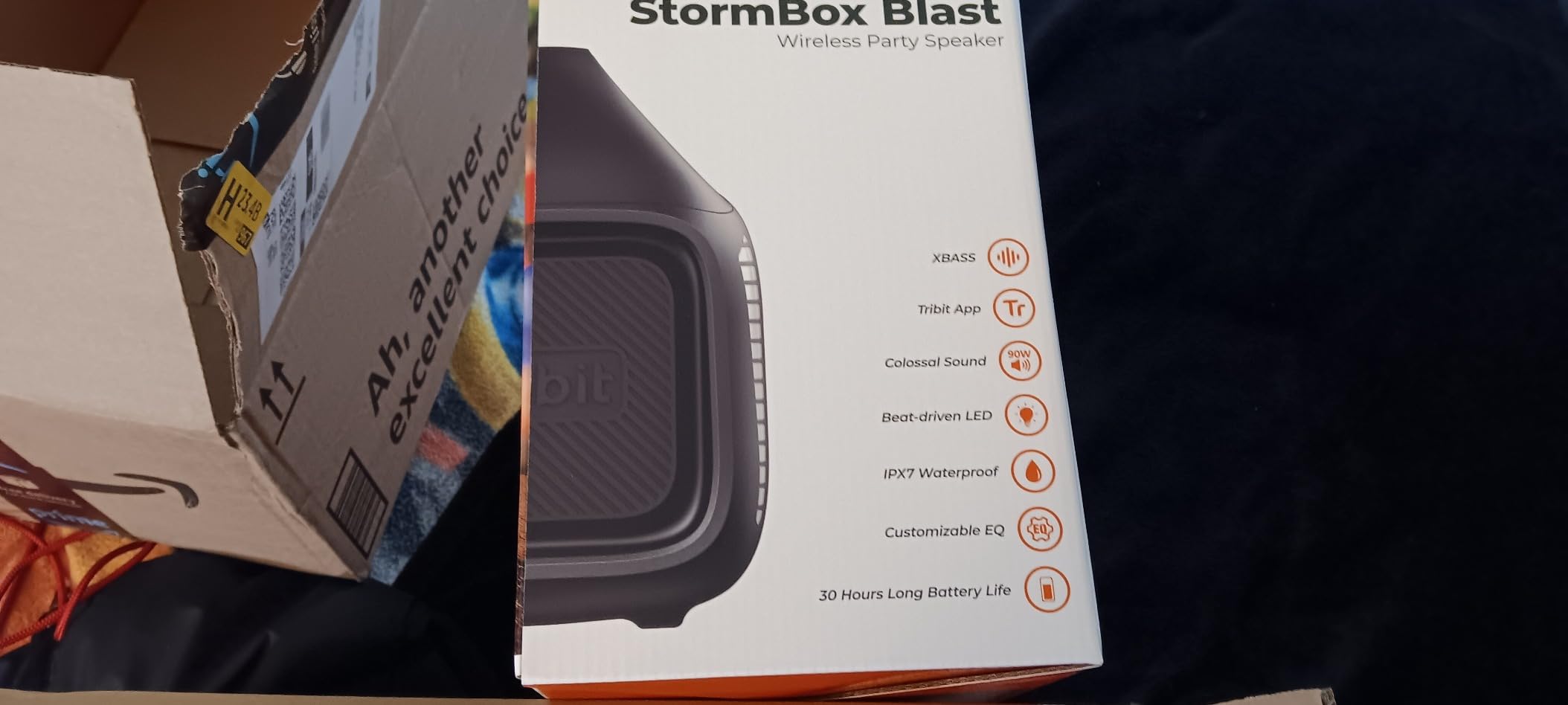 Tribit StormBox Blast Portable Bluetooth Speaker, (140W Peak) 90W Loud Stereo Sound with 30H Playtime, IPX7 Waterproof, LED Light, Wireless, XBass, BT5.3, TWS, Custom EQ, Party/Outdoor/Camping/Beach - Customer Photo 5