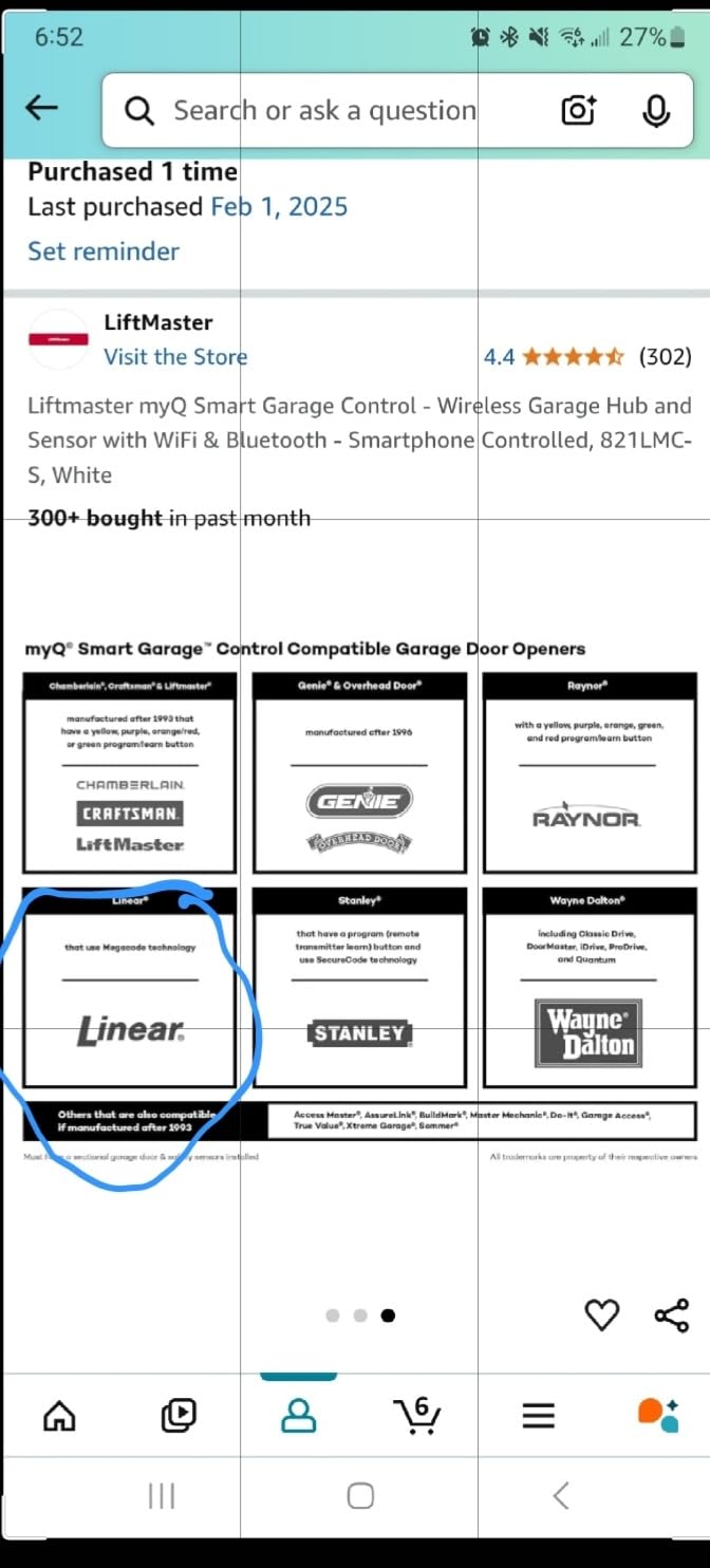 Liftmaster myQ Smart Garage Control - Wireless Garage Hub and Sensor with WiFi & Bluetooth - Smartphone Controlled, 821LMC-S, White Customer Review Liftmaster myQ Smart Garage Control - Wireless Garage Hub and Sensor with WiFi & Bluetooth - Smartphone Controlled, 821LMC-S, White - Customer Photo 1