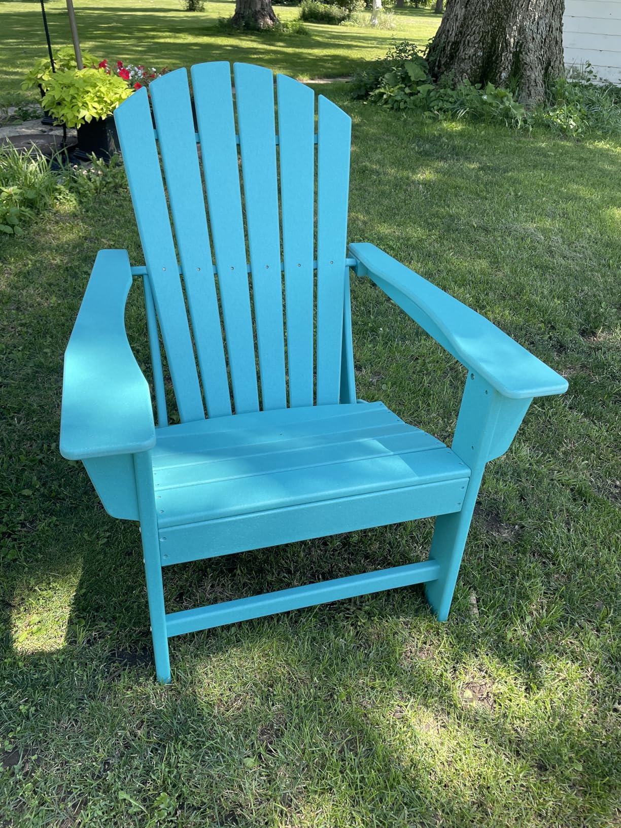 BRIOPAWS Adirondack-Chairs-Set of 2 | Fire Pit Chair | Oversized | HDPE Plastic | Weather Resistant | for Deck Outdoor Poolside Campfire | Blue - Customer Photo 2