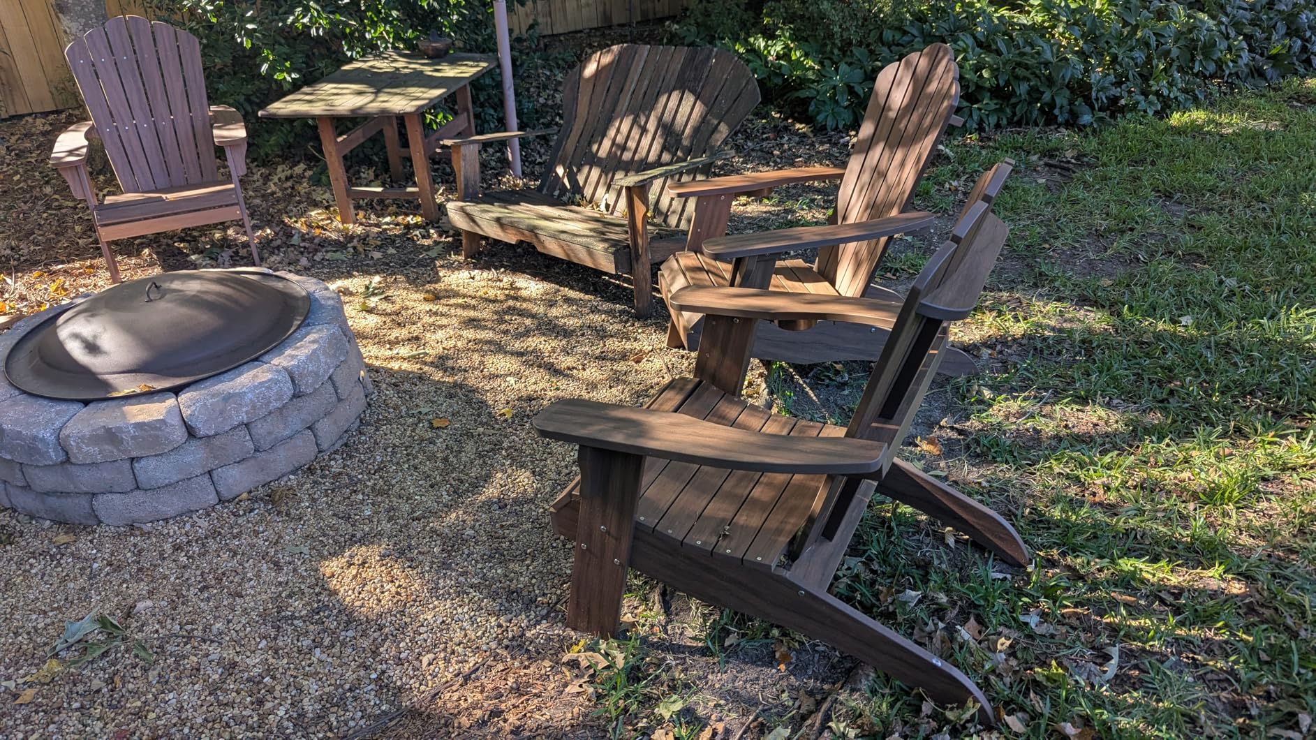 Psilvam Adirondack Chair, Oversized Poly Lumber Fire Pit Chair with Cup Holder, 350Lbs Support Patio Chairs for Garden, Weather Resistant Outdoors Seating - Customer Photo 1
