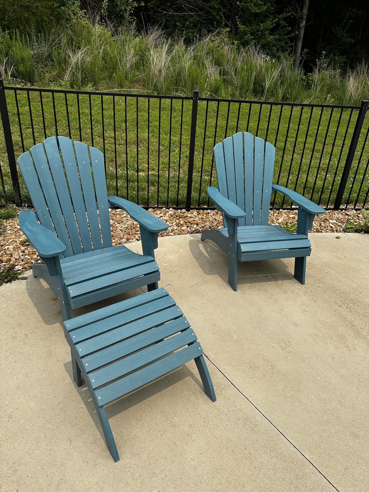 Psilvam Adirondack Chair, Oversized Poly Lumber Fire Pit Chair with Cup Holder, 350Lbs Support Patio Chairs for Garden, Weather Resistant Outdoors Seating - Customer Photo 2