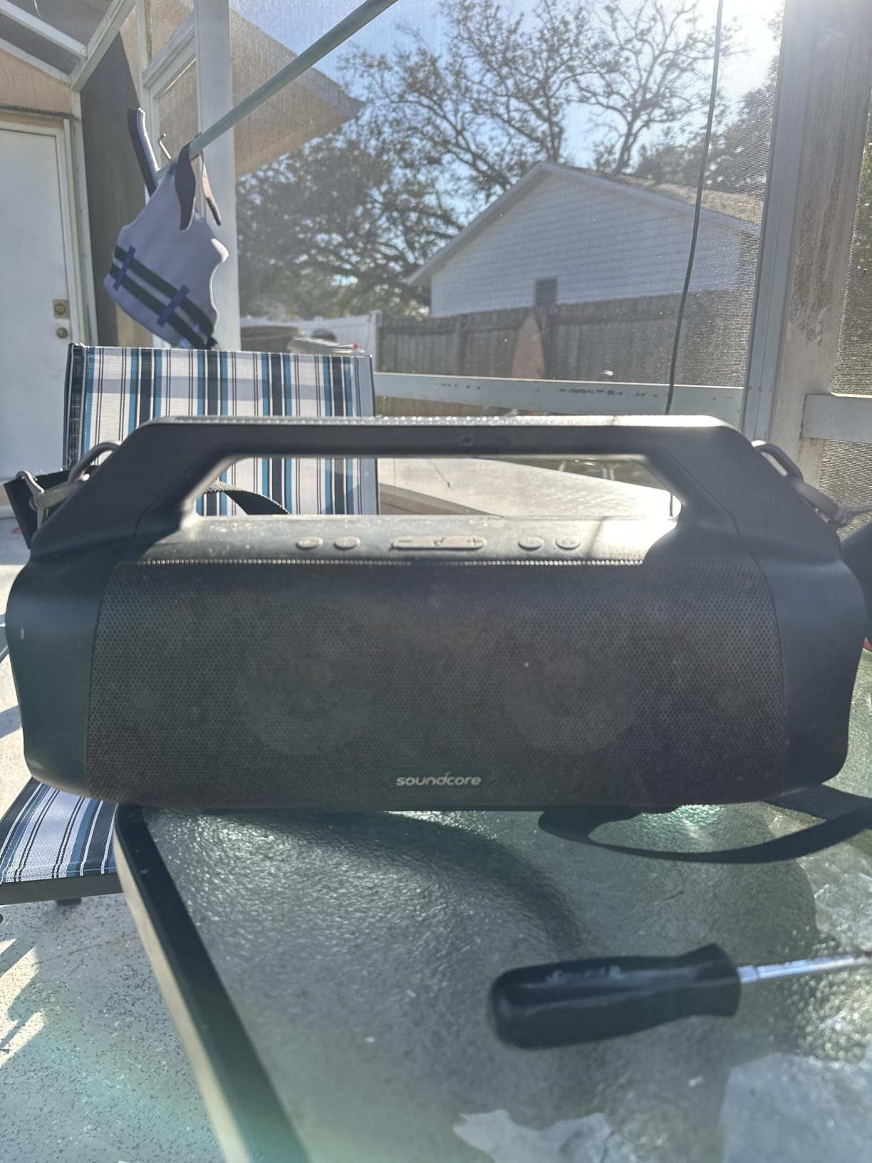 Soundcore Anker Motion Boom Plus IP67 Outdoor Speaker with 80W Stereo Sound, Black - Customer Photo 1