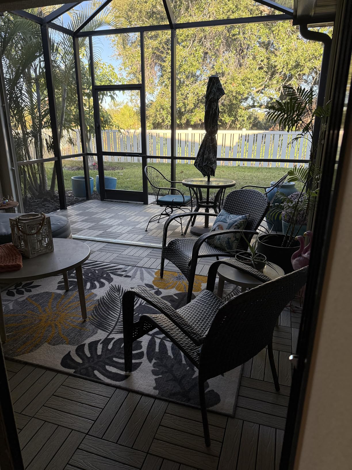 NewTechWood UltraShield Naturale 1 ft. x 1 ft. Quick Deck Outdoor Composite Deck Tile in Spanish Walnut (10 sq. ft. per Box) Customer Review NewTechWood UltraShield Naturale 1 ft. x 1 ft. Quick Deck Outdoor Composite Deck Tile in Spanish Walnut (10 sq. ft. per Box) - Customer Photo 1