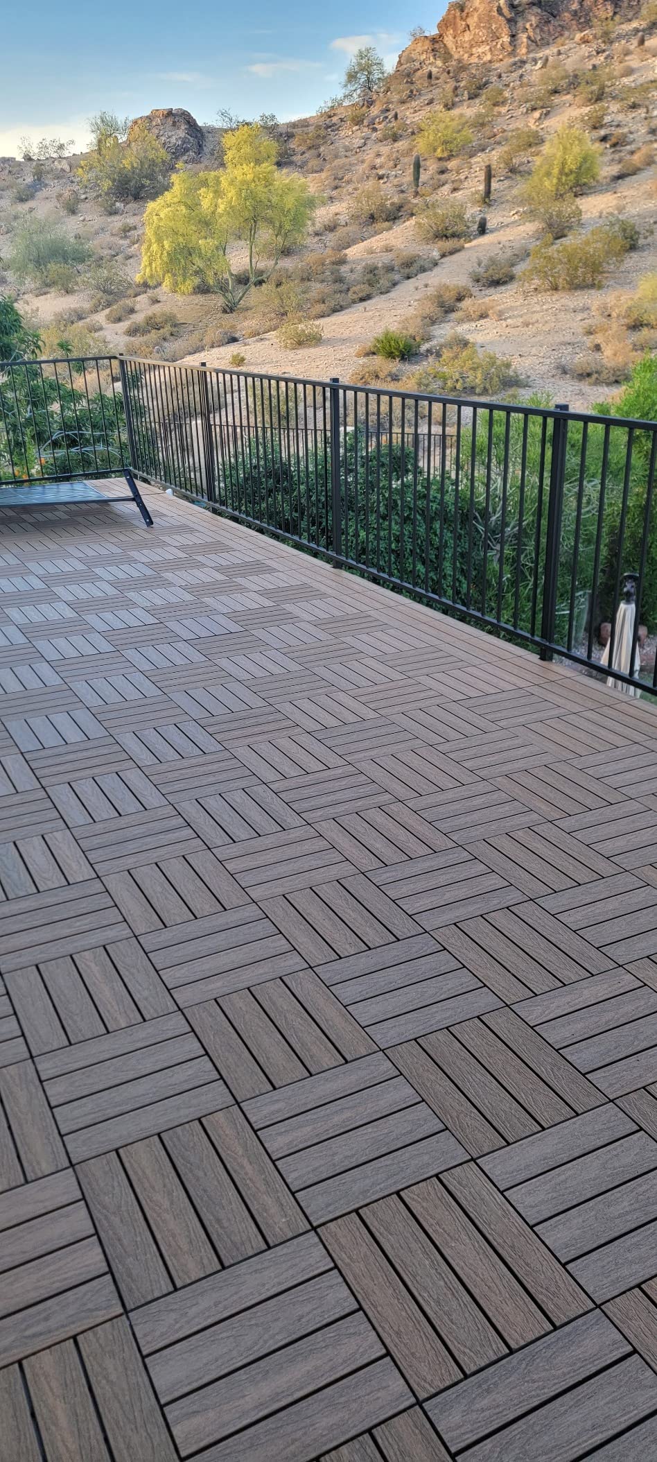 NewTechWood UltraShield Naturale 1 ft. x 1 ft. Quick Deck Outdoor Composite Deck Tile in Spanish Walnut (10 sq. ft. per Box) Customer Review NewTechWood UltraShield Naturale 1 ft. x 1 ft. Quick Deck Outdoor Composite Deck Tile in Spanish Walnut (10 sq. ft. per Box) - Customer Photo 2
