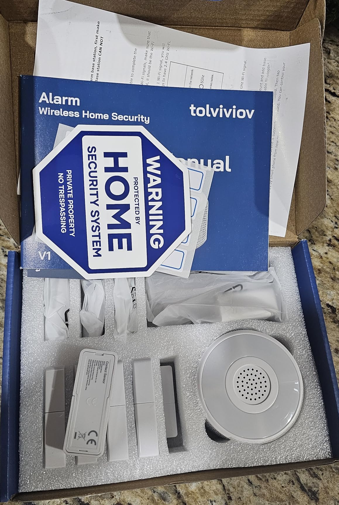 tolviviov Home Alarm System(2nd Gen), 12 Pieces Smart Home Alarm Security System DIY No Monthly Fee, Phone Alert, Alarm Siren, Door/Window Sensors, Remotes, Work with Alexa, for House Apartment Office - Customer Photo 1