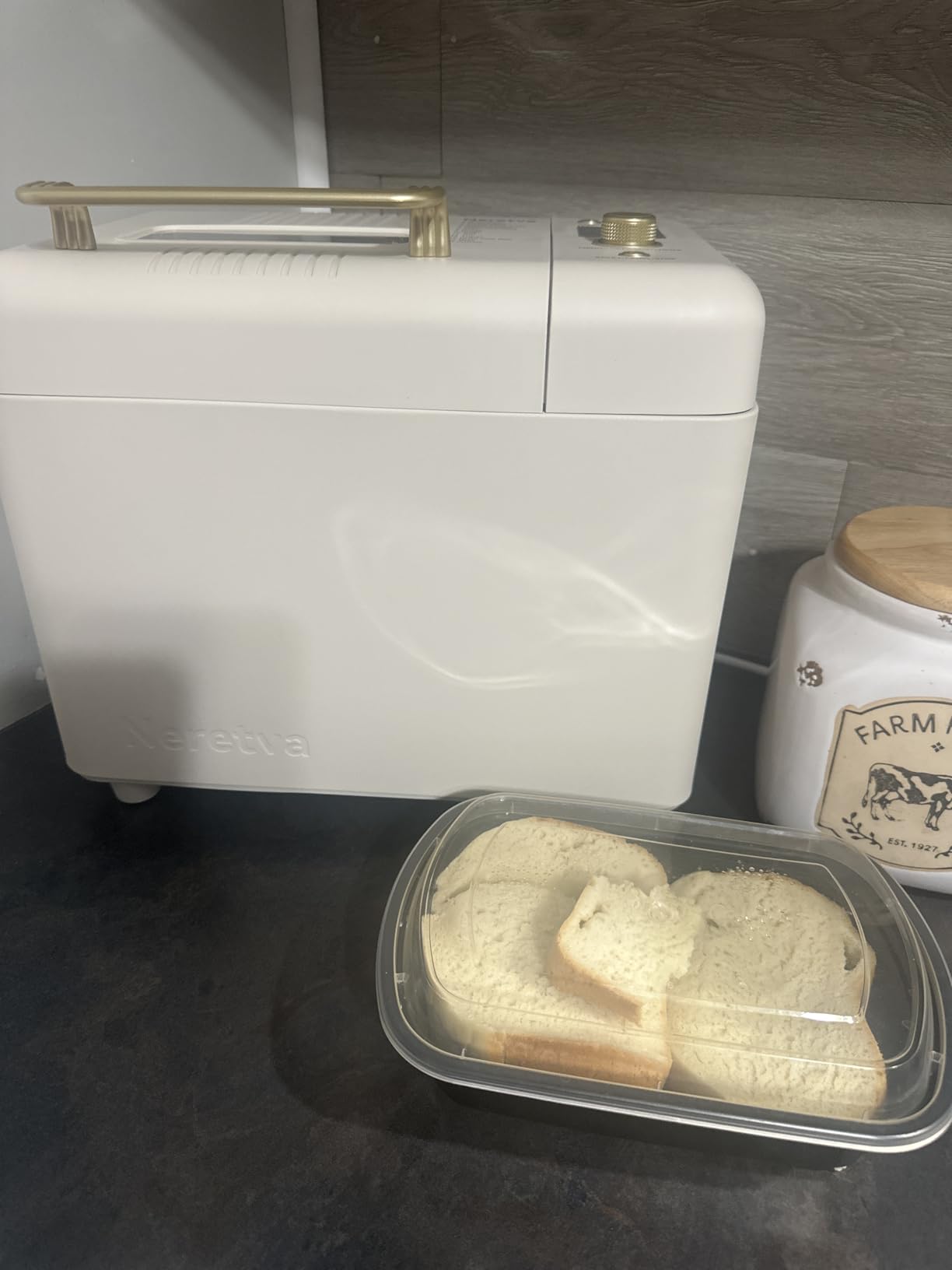 Neretva Bread Machine, 2.2LB 15-in-1 Bread Maker, Dual Heater Breadmaker Machine with Auto Nut Dispenser & Nonstick Ceramic Pan, Bread Maker Machine for Gluten Free, Dough Maker, Sourdough, Yogurt customer photo 1