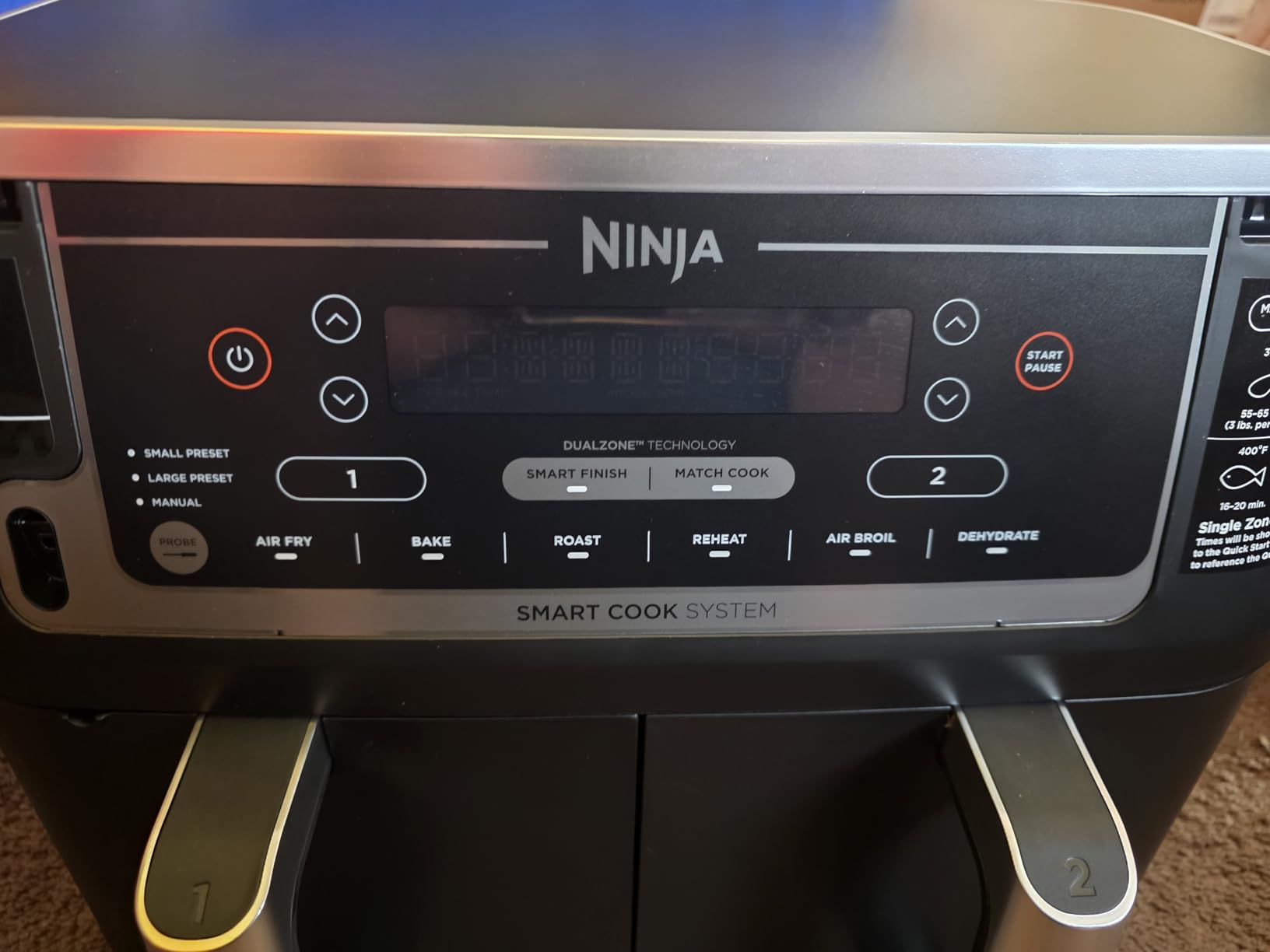 Ninja DZ550 Foodi 10 Quart 6-in-1 DualZone Smart XL Air Fryer with 2 Independent Baskets, Smart Cook Thermometer, Match Cook and Smart Finish, Black customer photo 2