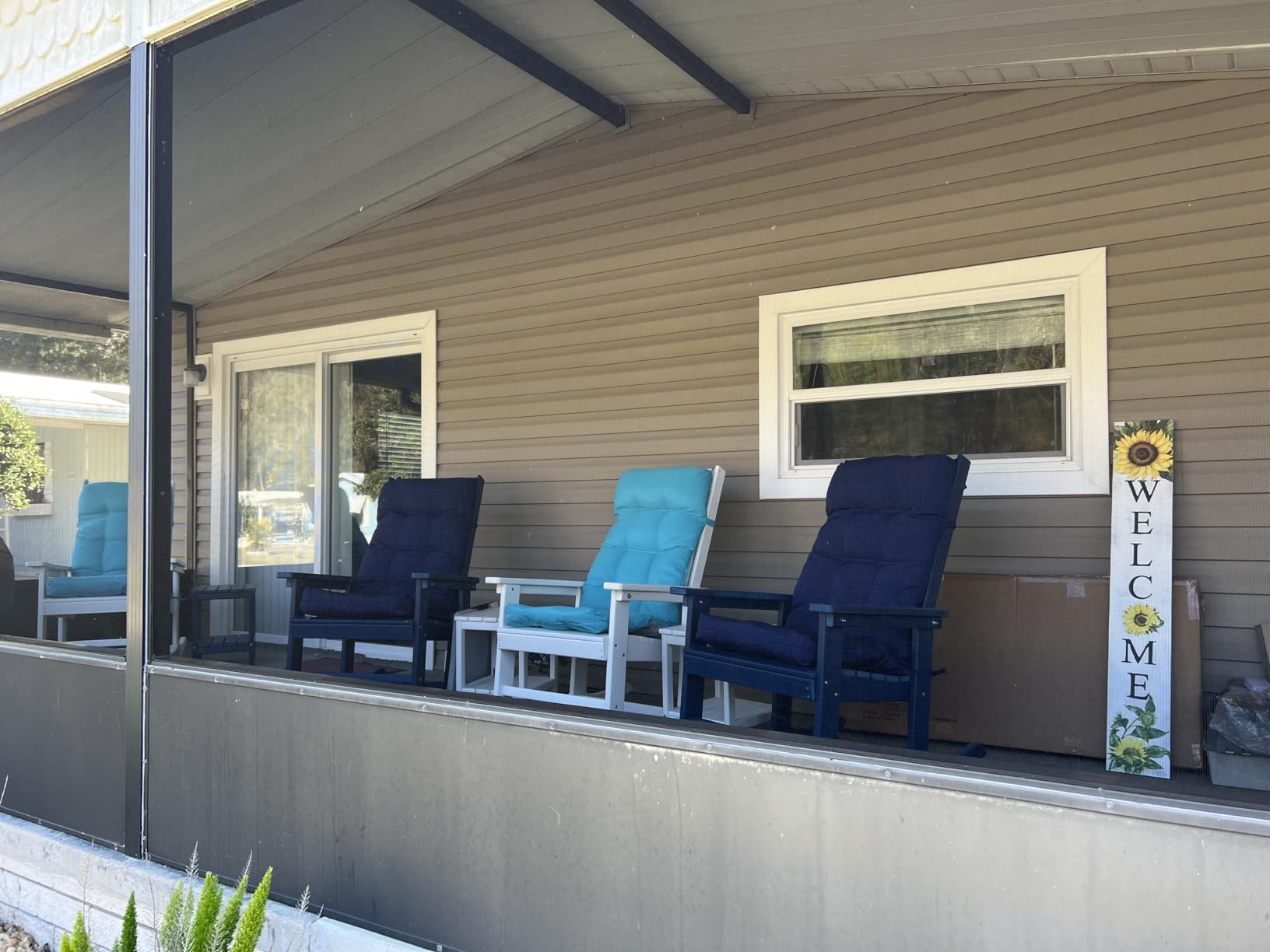 GREENVINES Outdoor Rocking Chairs | Set of 2 | Porch Rocker | HDPE Plastic | Black | Oversized Rockers | High Back | Big & Tall | Ladder Back | for Patio Outside Backyard Balcony customer photo 1