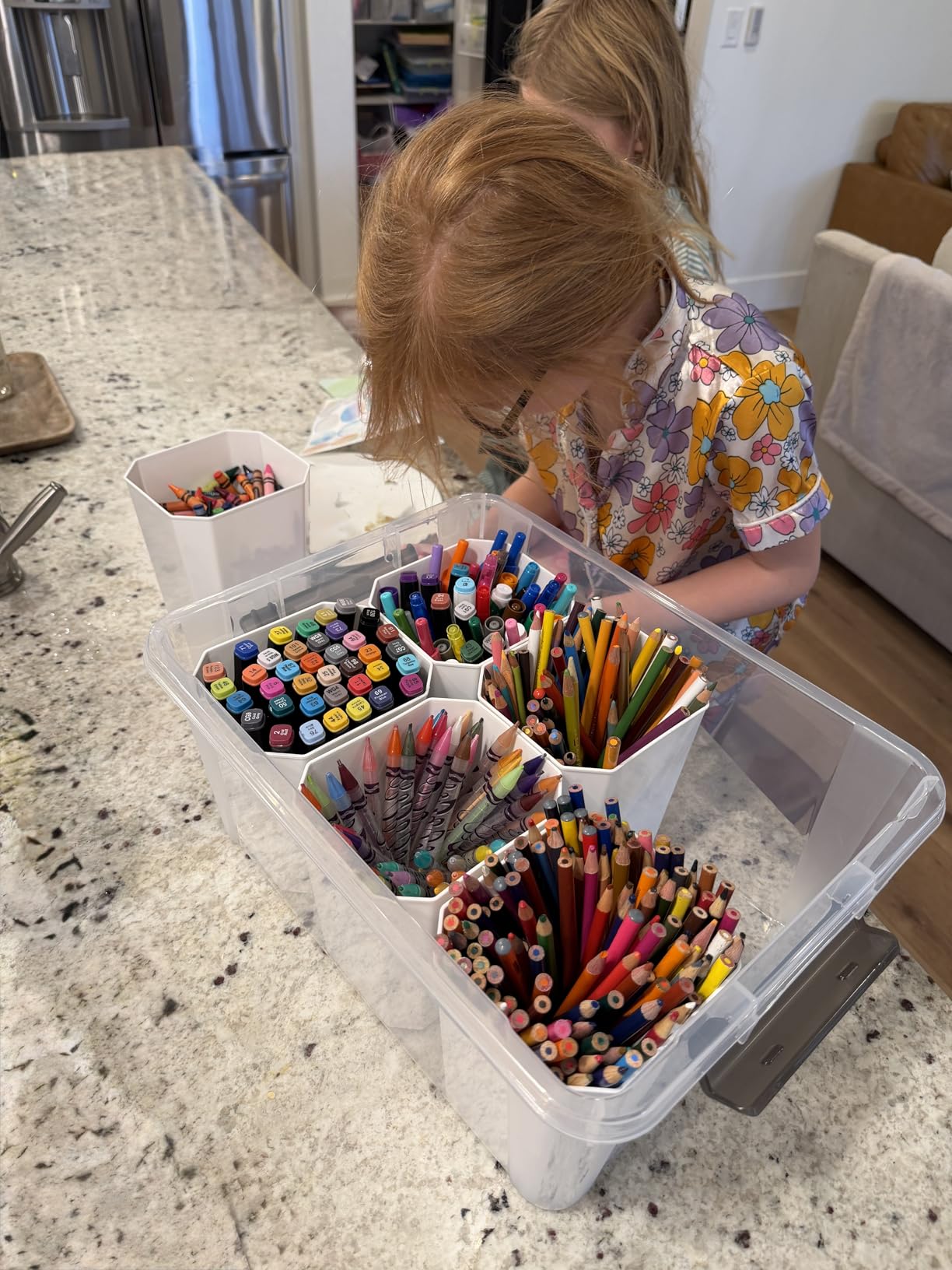 Citylife 17 QT Plastic Storage Bins Clear Storage Box with Lids Multipurpose Stackable Storage Containers for Organizing Tool, Craft, Crayon - Customer Photo 1