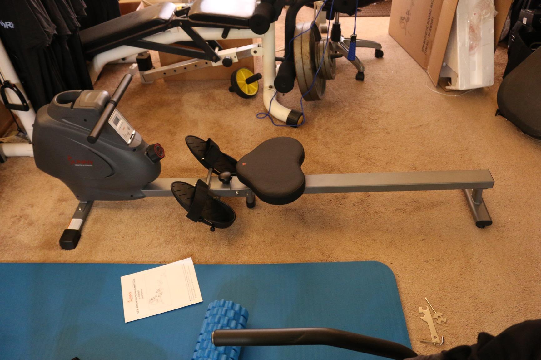 Sunny Health & Fitness Magnetic Rowing Machine for Home Exercise, Quiet & Smooth Rower with Compact Storage and Optional Free SunnyFit App Connectivity - Customer Photo 2