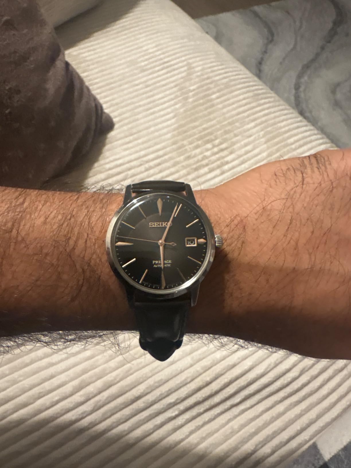 SEIKO SRPJ17 Automatic Watch for Men - Presage Collection - Gray/Brown Dial with Date Calendar, Stainless Steel - Water-Resistant 50M - Customer Photo 2