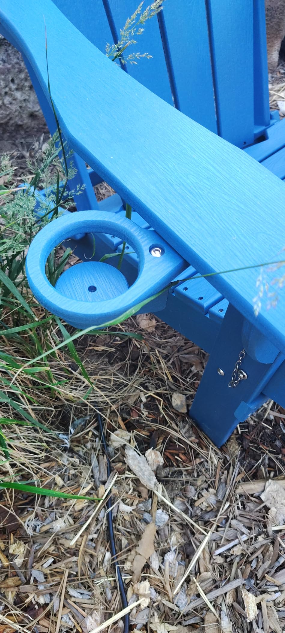 Ciokea Folding Adirondack Chair Wood Texture, Patio Adirondack Chair Weather Resistant, Plastic Fire Pit Chair with Cup Holder - Customer Photo 1