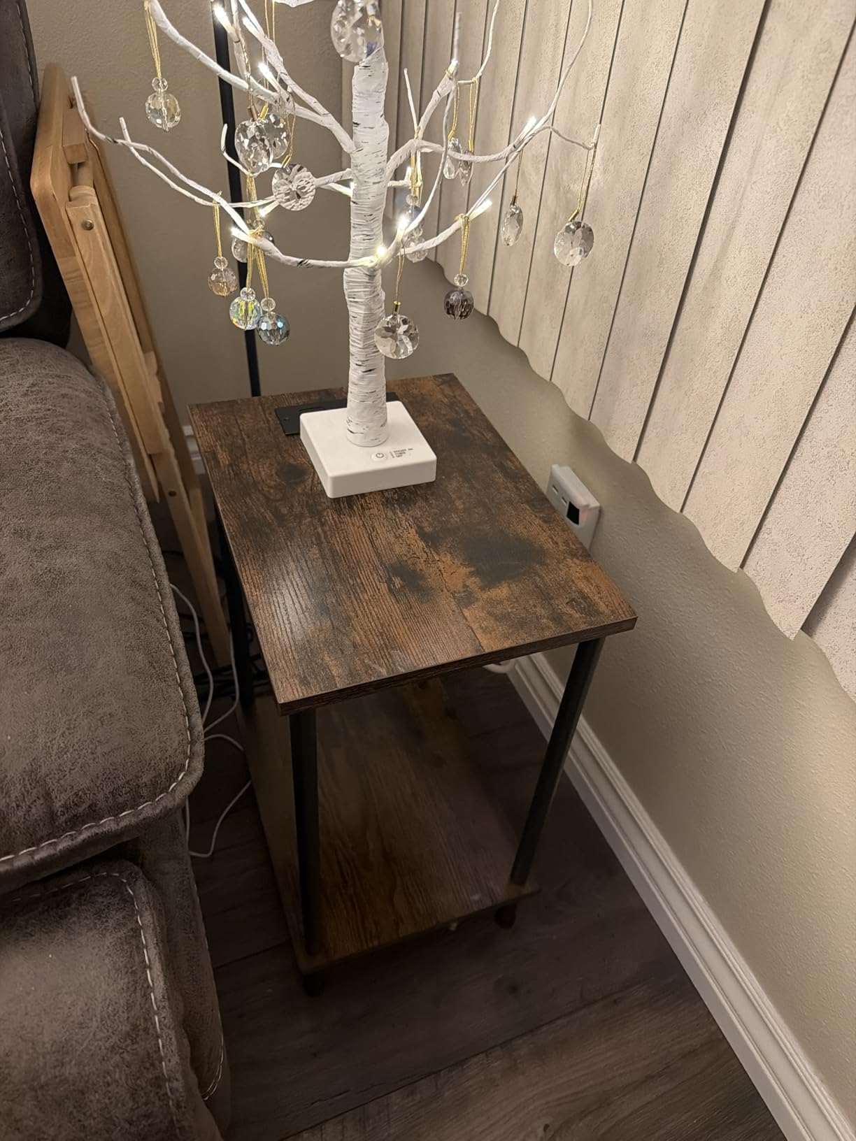 HOOBRO Side Table with Charging Station, Set of 2 End Tables with USB Port and Outlets, Nightstand with 2-Layer Storage Shelves for Small Spaces, Living Room, Bedroom - Customer Photo 2