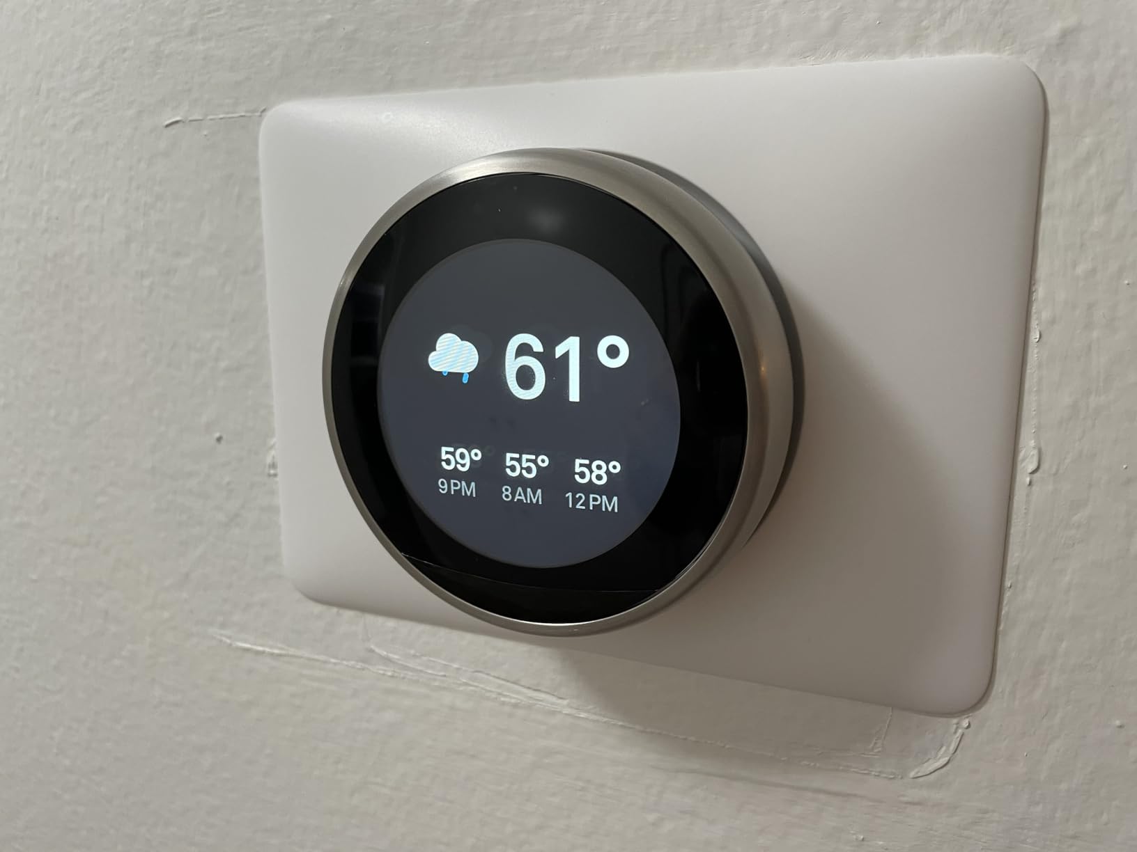 Google Nest Learning Thermostat - Programmable Smart Thermostat for Home - 3rd Generation Nest Thermostat - Compatible with Alexa - Stainless Steel (Renewed) - Customer Photo 1