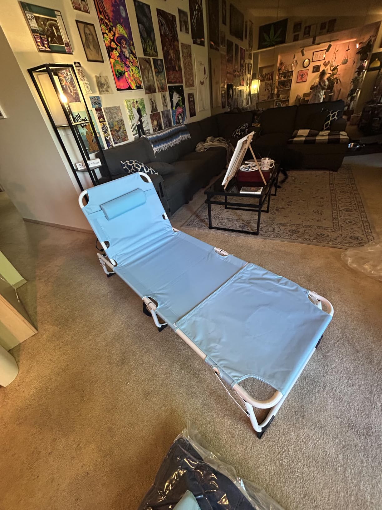 ABORON Chaise Lounge Chair, 5 Positions Padded Outdoor Tanning Chair, Heavy Duty Portable Lounge Chair for Outdoor Sunbathing Patio Pool Lawn Deck Poolside, Support up to 440 Lbs customer photo 1