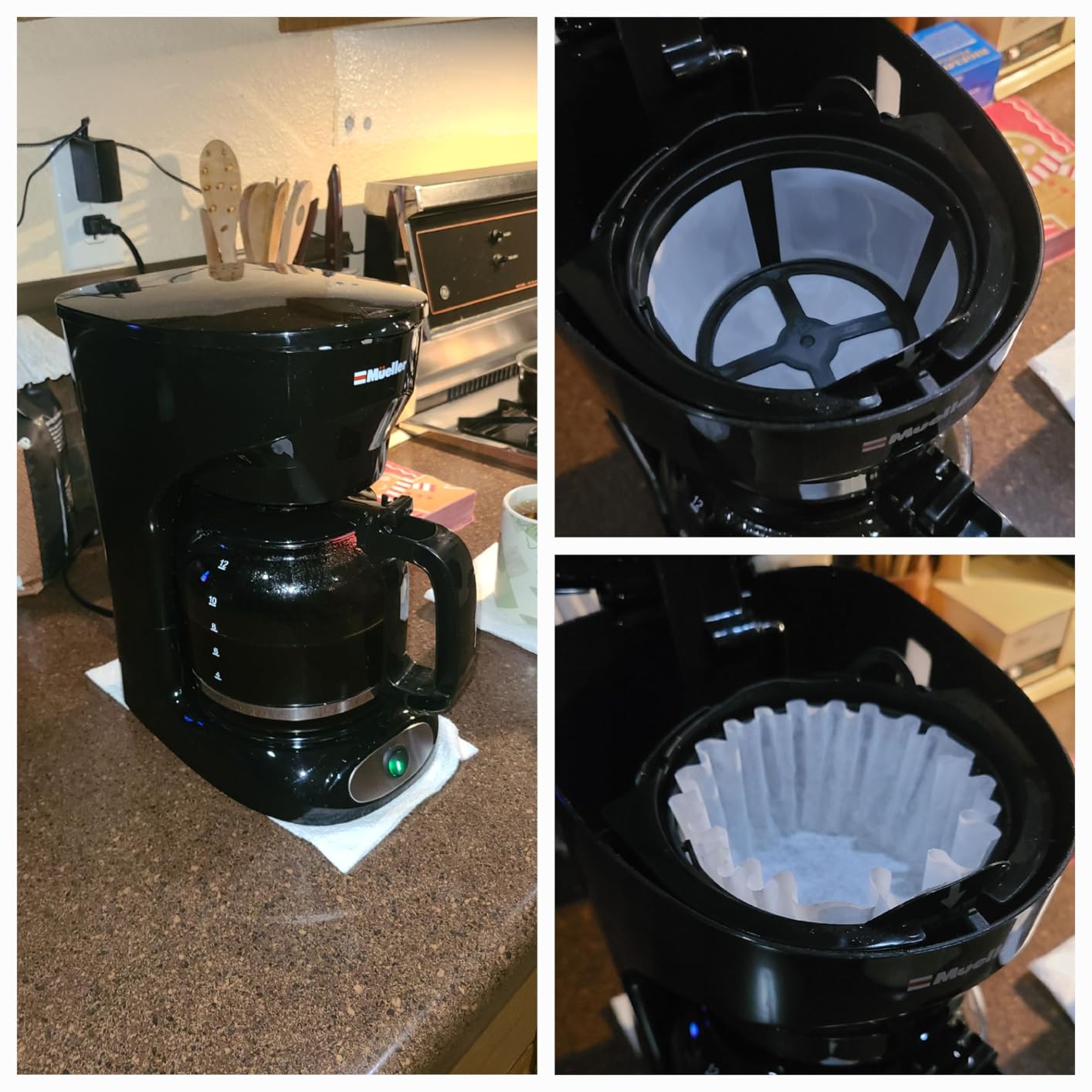 Mueller 12-Cup Drip Coffee Maker - Borosilicate Carafe, Auto-Off, Reusable Filter, Anti-Drip, Keep-Warm Function, Clear Water Level Window Coffee Machine, Kitchen Essentials & Accessories Customer Review Mueller 12-Cup Drip Coffee Maker - Borosilicate Carafe, Auto-Off, Reusable Filter, Anti-Drip, Keep-Warm Function, Clear Water Level Window Coffee Machine, Kitchen Essentials & Accessories - Customer Photo 2