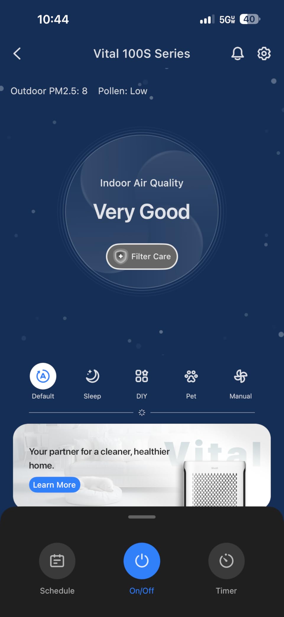 LEVOIT Air Purifier for Home Large Room Up to 1073Ft² with Air Quality Monitor, AHAM VERIFIDE, Smart WiFi, Washable Pre-Filter, HEPA Sleep Mode for Pets, Allergies, Dust, Pollen, Vital 100S-P, White Customer Review LEVOIT Air Purifier for Home Large Room Up to 1073Ft² with Air Quality Monitor, AHAM VERIFIDE, Smart WiFi, Washable Pre-Filter, HEPA Sleep Mode for Pets, Allergies, Dust, Pollen, Vital 100S-P, White - Customer Photo 2