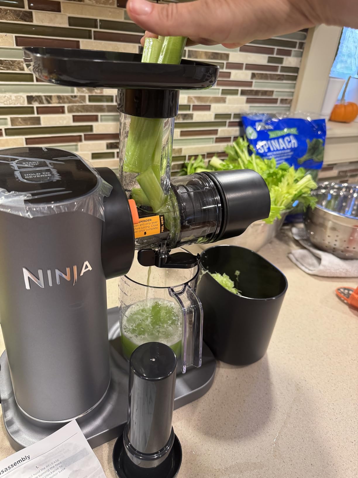Ninja NeverClog Cold Press Juicer, Powerful Slow Juicer with Total Pulp Control, Countertop, Electric, 2 Pulp Functions, Dishwasher Safe, 2nd Generation, Charcoal, JC151 Customer Review Ninja NeverClog Cold Press Juicer, Powerful Slow Juicer with Total Pulp Control, Countertop, Electric, 2 Pulp Functions, Dishwasher Safe, 2nd Generation, Charcoal, JC151 - Customer Photo 2