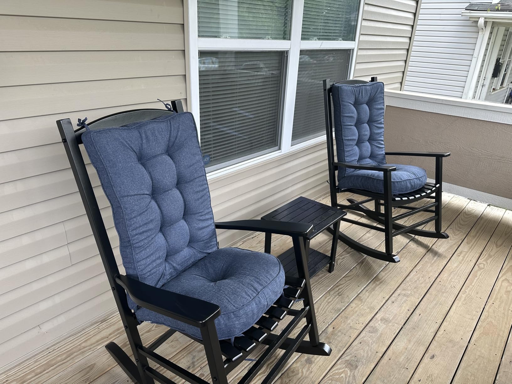 Hupmad Wooden Oversized Porch Rocker Chair with High Back and Armrest, All Weather Slatted Rocker for Backyard, Garden, 400 lbs Support, Natural Customer Review Hupmad Wooden Oversized Porch Rocker Chair with High Back and Armrest, All Weather Slatted Rocker for Backyard, Garden, 400 lbs Support, Natural - Customer Photo 2