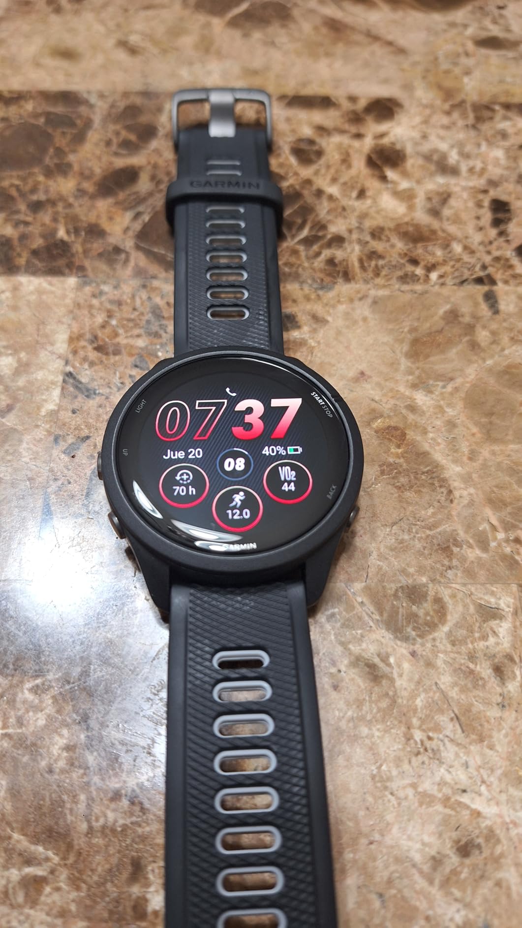 Garmin Forerunner 265S Running Smartwatch, Colorful AMOLED Display, Training Metrics and Recovery Insights, Black and Amp Yellow - Customer Photo 1