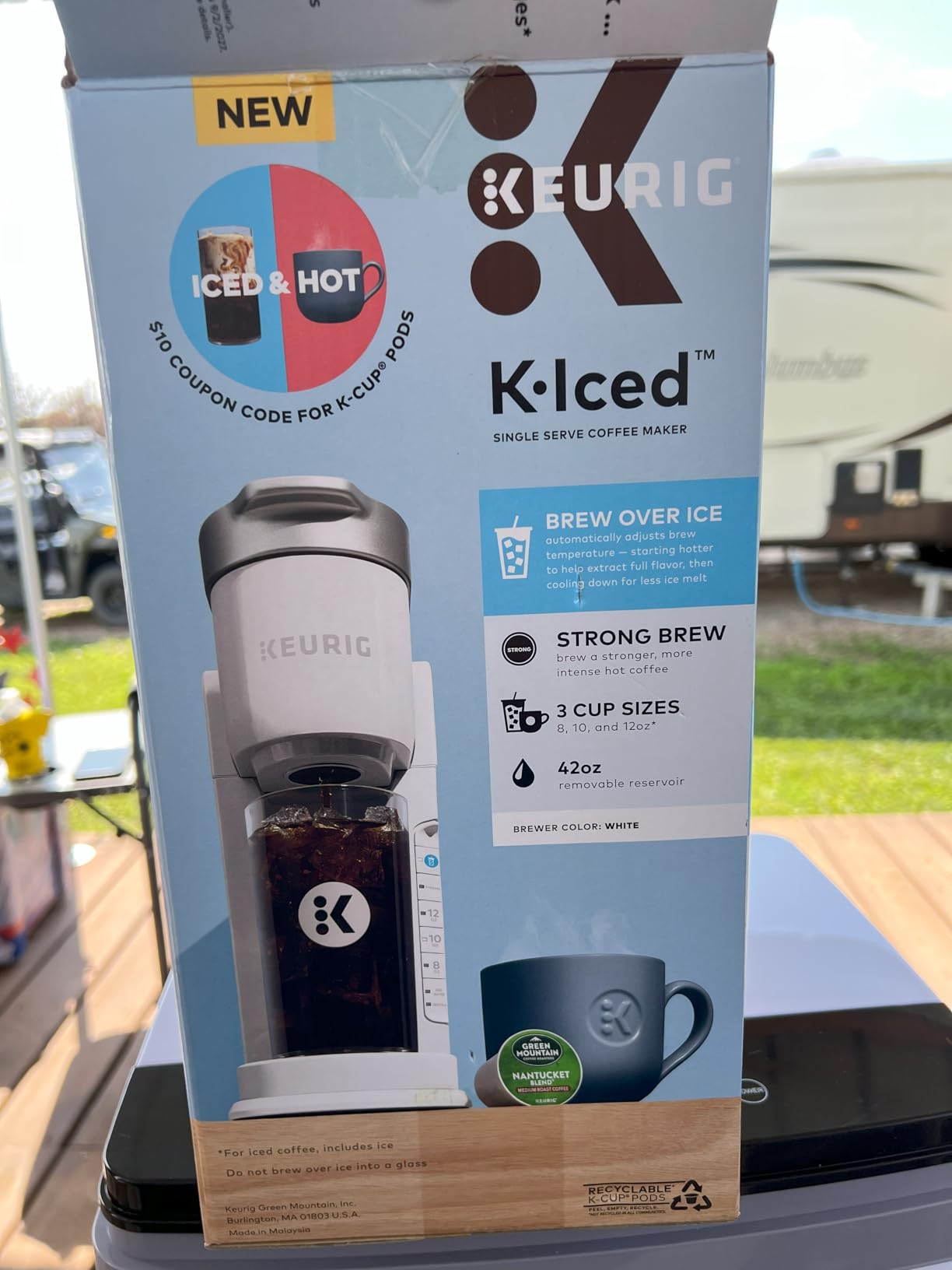 Keurig K-Iced Single Serve Coffee Maker – Brew Over Ice Button, Compact Design, Perfect Holiday Gift for Iced Coffee Lovers, Gray - Customer Photo 5