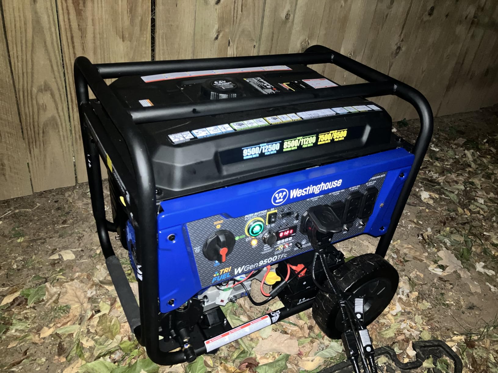 Westinghouse 12500 Peak Watt Tri-Fuel Home Backup Portable Generator, Remote Electric Start, Transfer Switch Ready, Gas, Propane, and Natural Gas Powered - Customer Photo 1