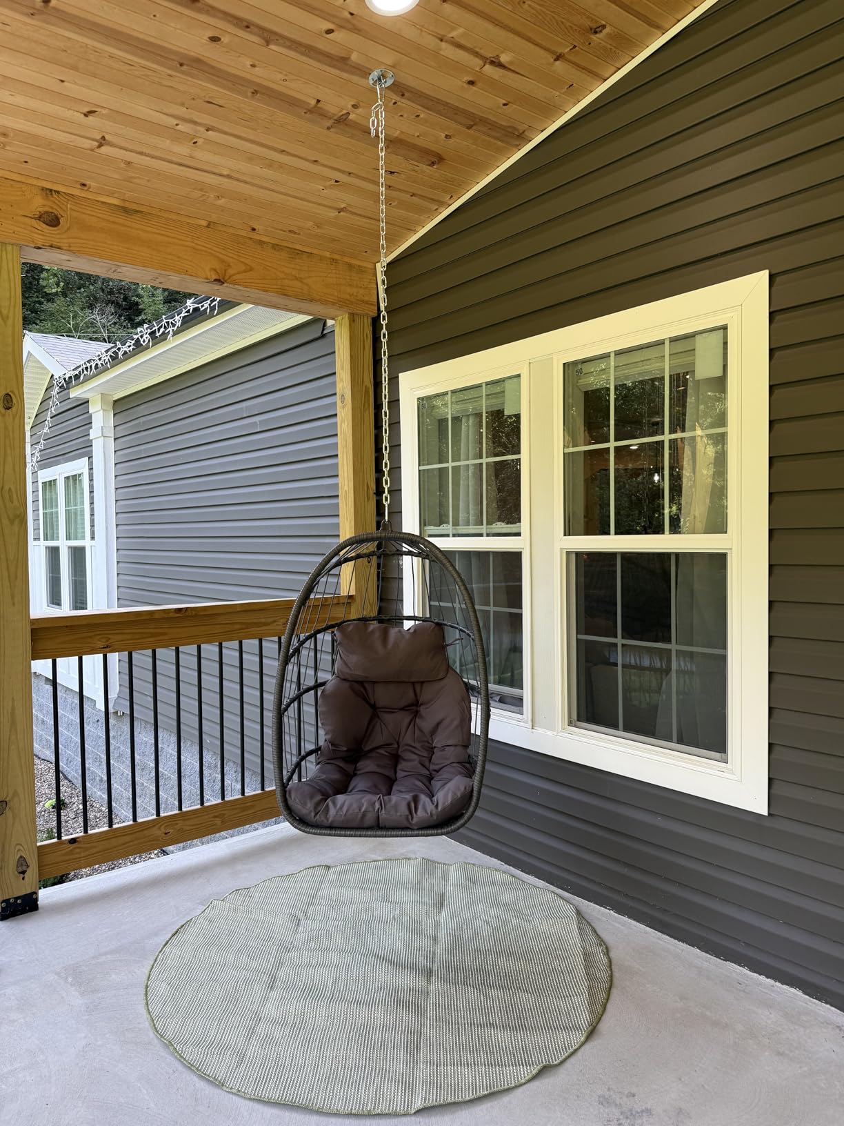 Yechen Swing Egg Chair Without Stand Indoor Outdoor, Foldable Wicker Rattan Hanging Egg Chairs Hammock Egg Basket Chair with Aluminum Frame & UV Resistant Cushions for Bedroom Patio Porch Customer Review Yechen Swing Egg Chair Without Stand Indoor Outdoor, Foldable Wicker Rattan Hanging Egg Chairs Hammock Egg Basket Chair with Aluminum Frame & UV Resistant Cushions for Bedroom Patio Porch - Customer Photo 1