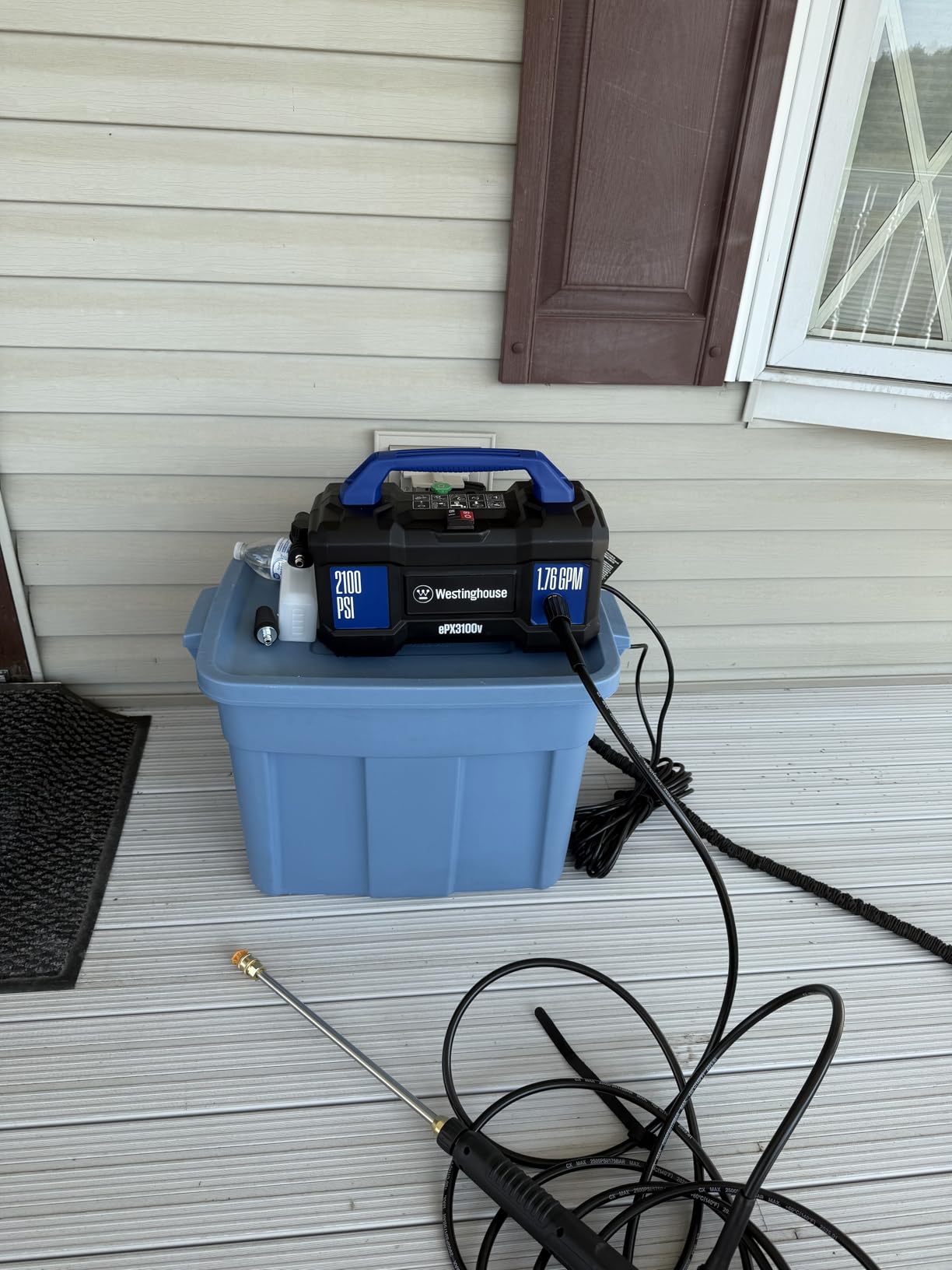 Westinghouse ePX3100v Electric Pressure Washer, 2100 Max PSI 1.76 Max GPM, Built-in Carry Handle, Detachable Foam Cannon, Pro-Style Steel Wand, 3-Nozzle Set customer photo 2
