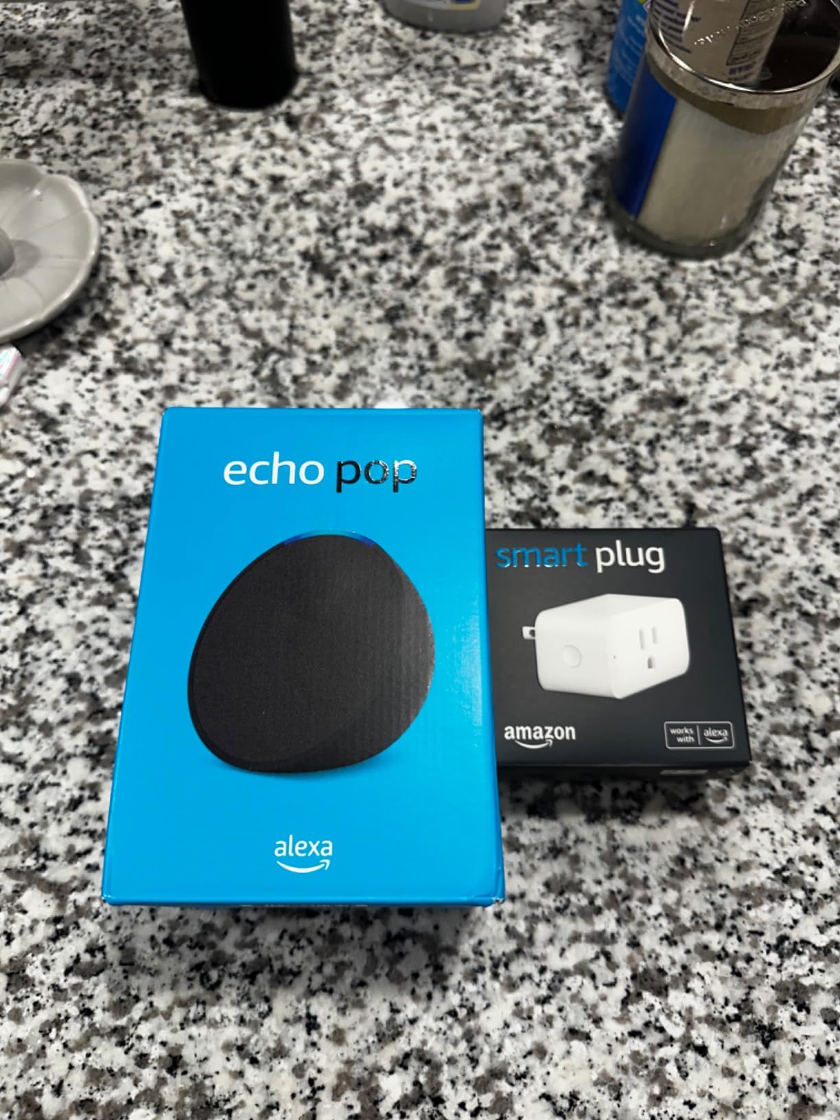 Amazon Echo Pop Charcoal with Amazon Smart Plug, with Alexa+ Early Access - Customer Photo 1