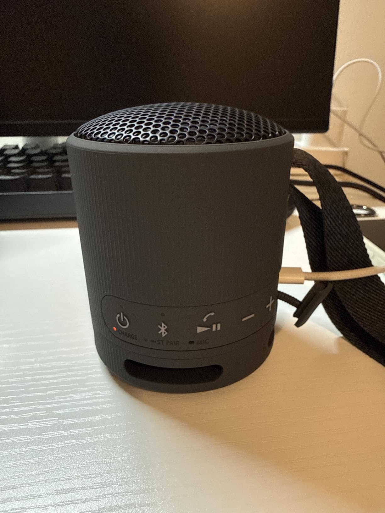 Sony SRS-XB100 Wireless Bluetooth Portable Lightweight Super-Compact Travel Speaker, Durable IP67 Waterproof & Dustproof Shower Speaker, 16 Hr Battery, Versatile Strap, Hands-free Calling, Light Gray Customer Review Sony SRS-XB100 Wireless Bluetooth Portable Lightweight Super-Compact Travel Speaker, Durable IP67 Waterproof & Dustproof Shower Speaker, 16 Hr Battery, Versatile Strap, Hands-free Calling, Light Gray - Customer Photo 1