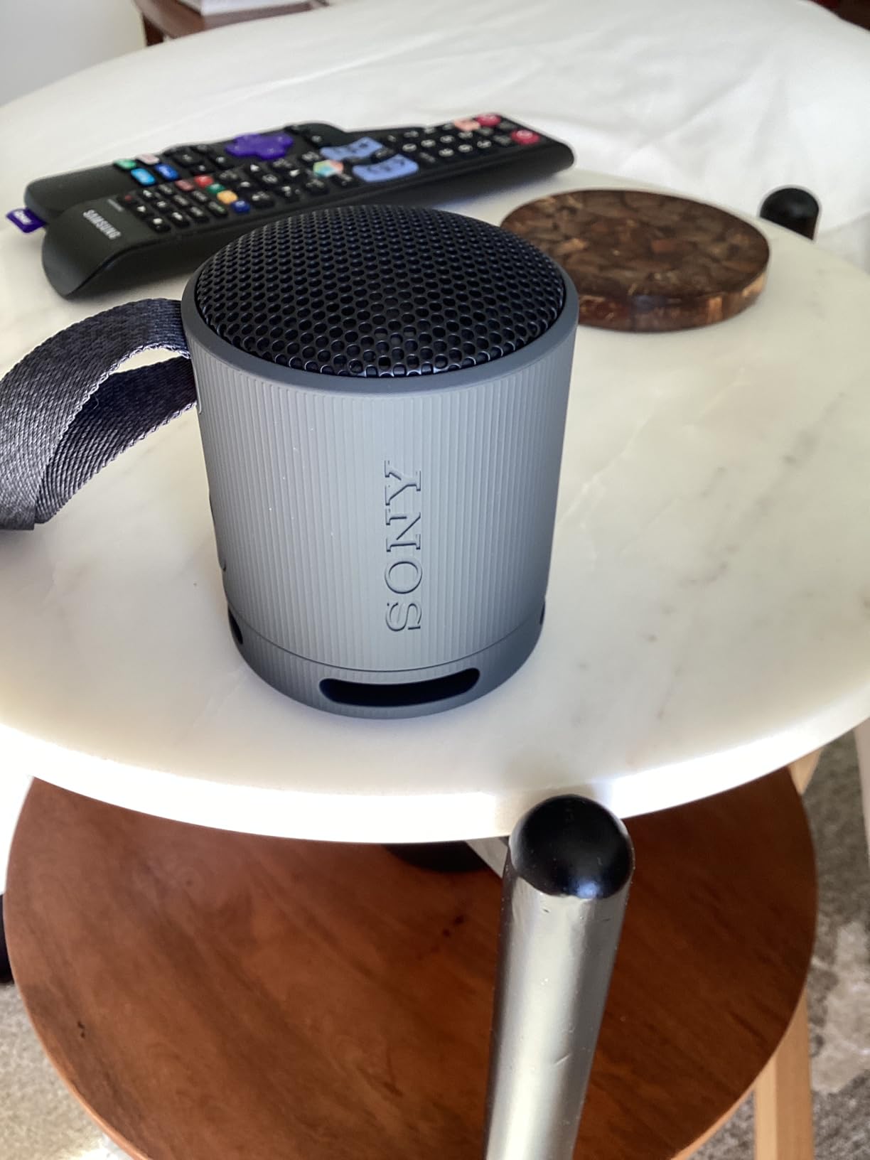 Sony SRS-XB100 Wireless Bluetooth Portable Lightweight Super-Compact Travel Speaker, Durable IP67 Waterproof & Dustproof Shower Speaker, 16 Hour Battery, Versatile Strap, & Hands-free Calling, Orange Customer Review Sony SRS-XB100 Wireless Bluetooth Portable Lightweight Super-Compact Travel Speaker, Durable IP67 Waterproof & Dustproof Shower Speaker, 16 Hour Battery, Versatile Strap, & Hands-free Calling, Orange - Customer Photo 2