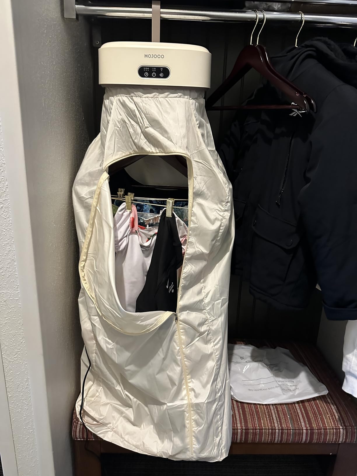 MOJOCO Portable Clothes Dryer - Mini/Compact Dryer for Apartment, RV, Travel - Small Quiet Fast-Drying Machine with Adjustable Timer & Hassle-Free Setup - Customer Photo 2