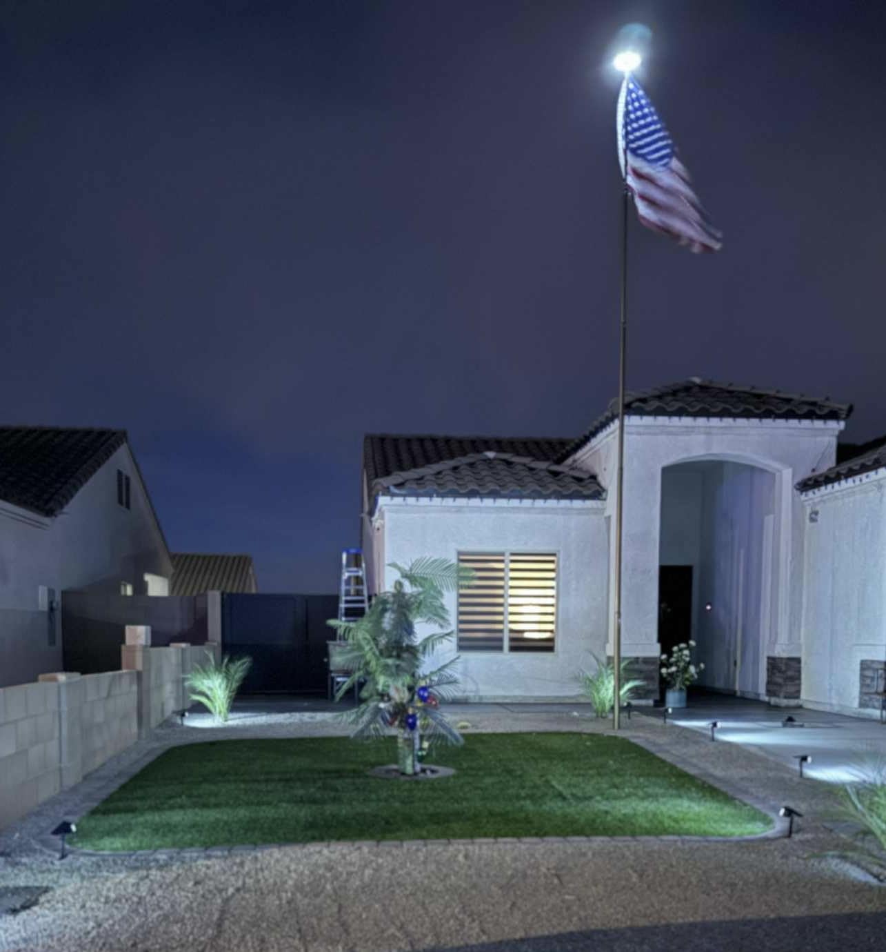 WENATY Solar Spot Lights Outdoor Waterproof IP65, 12 Pack Landscape Spotlights with 46 LEDs, 3 Modes Auto On/Off Solar Powered Flood Lights for Outside Pathway, Yard, Garden, Walkway (Warm White) - Customer Photo 1