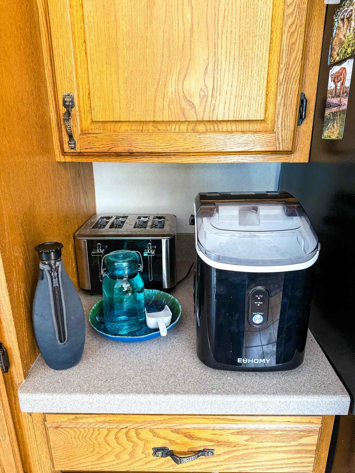 EUHOMY Nugget Ice Maker Countertop with Handle, Ready in 6 Mins, 34lbs Per Day, Removable Top Cover, Auto-Cleaning, Portable Sonic Ice Maker with Basket and Scoop, for Home/Party/RV/Camping (Black) Customer Review EUHOMY Nugget Ice Maker Countertop with Handle, Ready in 6 Mins, 34lbs Per Day, Removable Top Cover, Auto-Cleaning, Portable Sonic Ice Maker with Basket and Scoop, for Home/Party/RV/Camping (Black) - Customer Photo 1