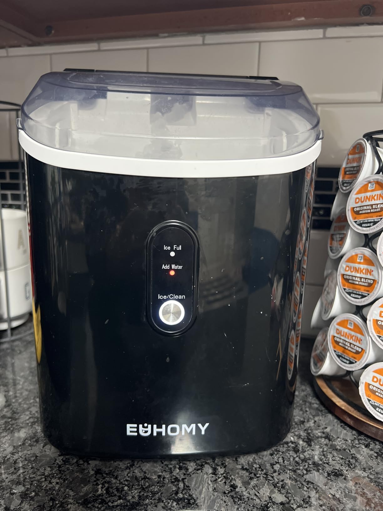 EUHOMY Nugget Ice Maker Countertop with Handle, Ready in 6 Mins, 34lbs Per Day, Removable Top Cover, Auto-Cleaning, Portable Sonic Ice Maker with Basket and Scoop, for Home/Party/RV/Camping (Black) Customer Review EUHOMY Nugget Ice Maker Countertop with Handle, Ready in 6 Mins, 34lbs Per Day, Removable Top Cover, Auto-Cleaning, Portable Sonic Ice Maker with Basket and Scoop, for Home/Party/RV/Camping (Black) - Customer Photo 4