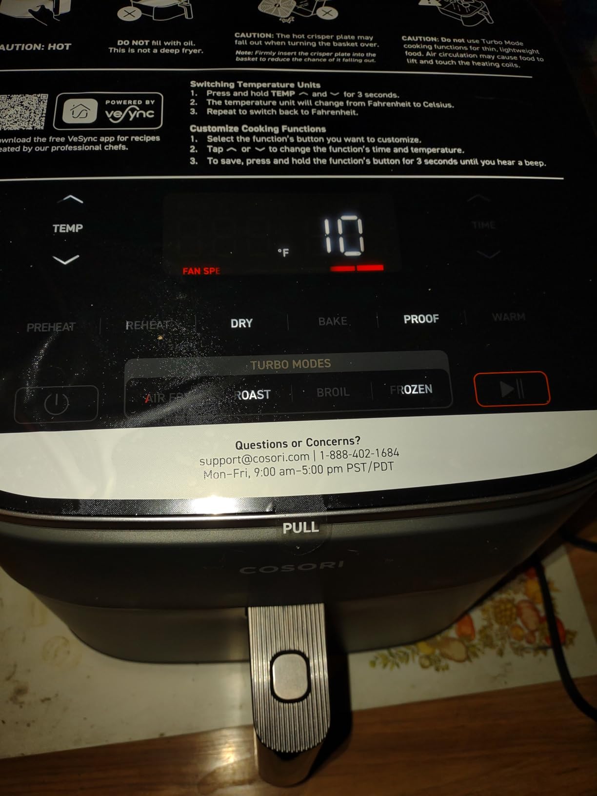 Cosori 9-in-1 TurboBlaze Air Fryer 6 Qt, Premium Ceramic Coating, 90°–450°F, Precise Heating for Even Results, Air Fry, Roast, Bake, Broil, Dry, Frozen, Proof, Reheat, Keep Warm, 120V, Dark Gray Customer Review Cosori 9-in-1 TurboBlaze Air Fryer 6 Qt, Premium Ceramic Coating, 90°–450°F, Precise Heating for Even Results, Air Fry, Roast, Bake, Broil, Dry, Frozen, Proof, Reheat, Keep Warm, 120V, Dark Gray - Customer Photo 2