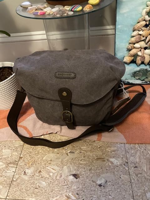 BAGSMART Camera Bag, SLR DSLR Canvas Crossbody Camera Case, Compact Camera Shoulder Bag with Rain Cover for Women and Men, Ivory White Customer Review BAGSMART Camera Bag, SLR DSLR Canvas Crossbody Camera Case, Compact Camera Shoulder Bag with Rain Cover for Women and Men, Ivory White - Customer Photo 1
