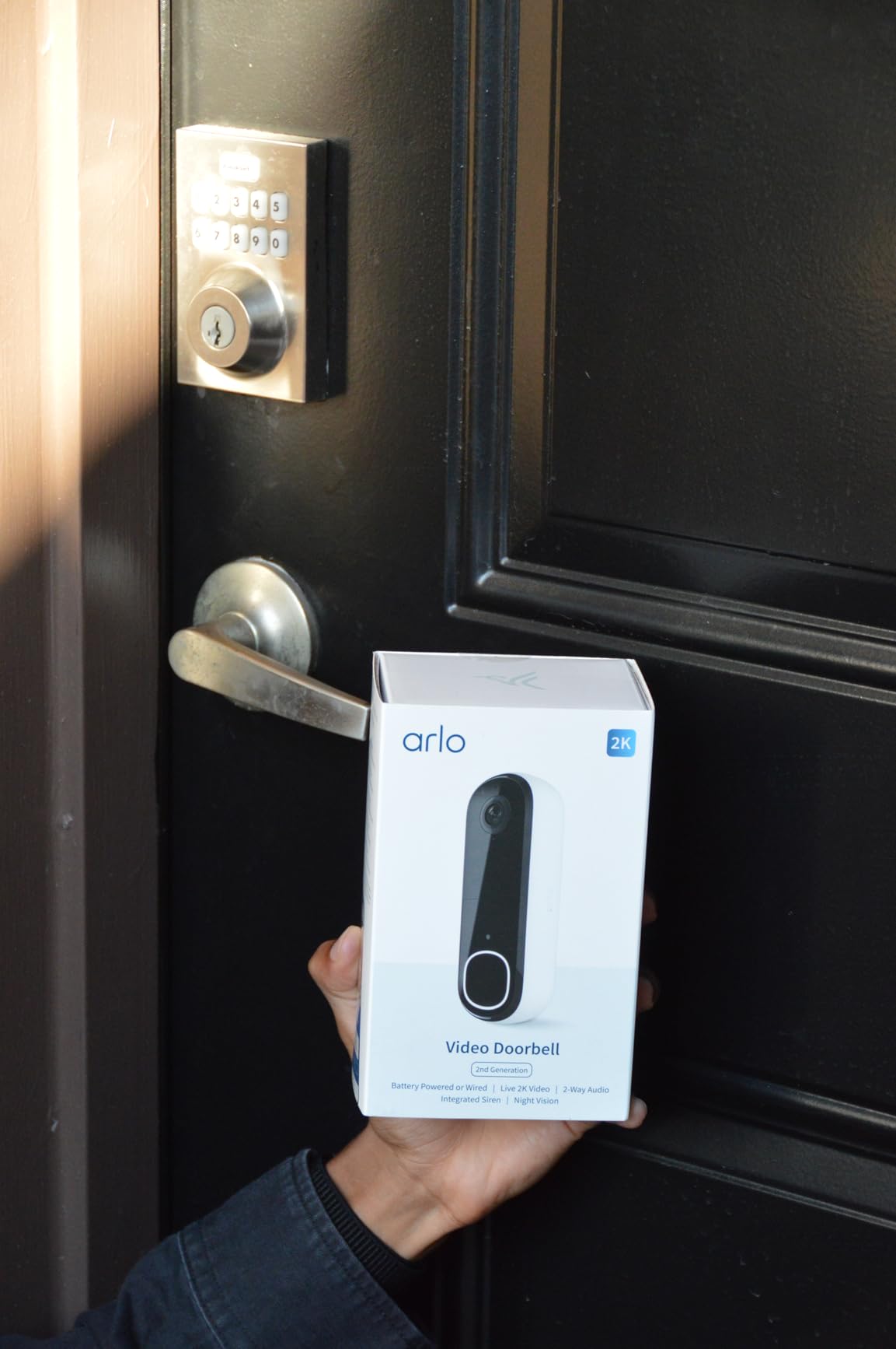 Arlo Video Doorbell 2K (2nd Gen, Latest Release), Wireless or Wired, Package Detection, Person & Vehicle Recognition, 1-Month Secure Plan, 2-Way Audio, Night Vision, Head to Toe Video View customer photo 1