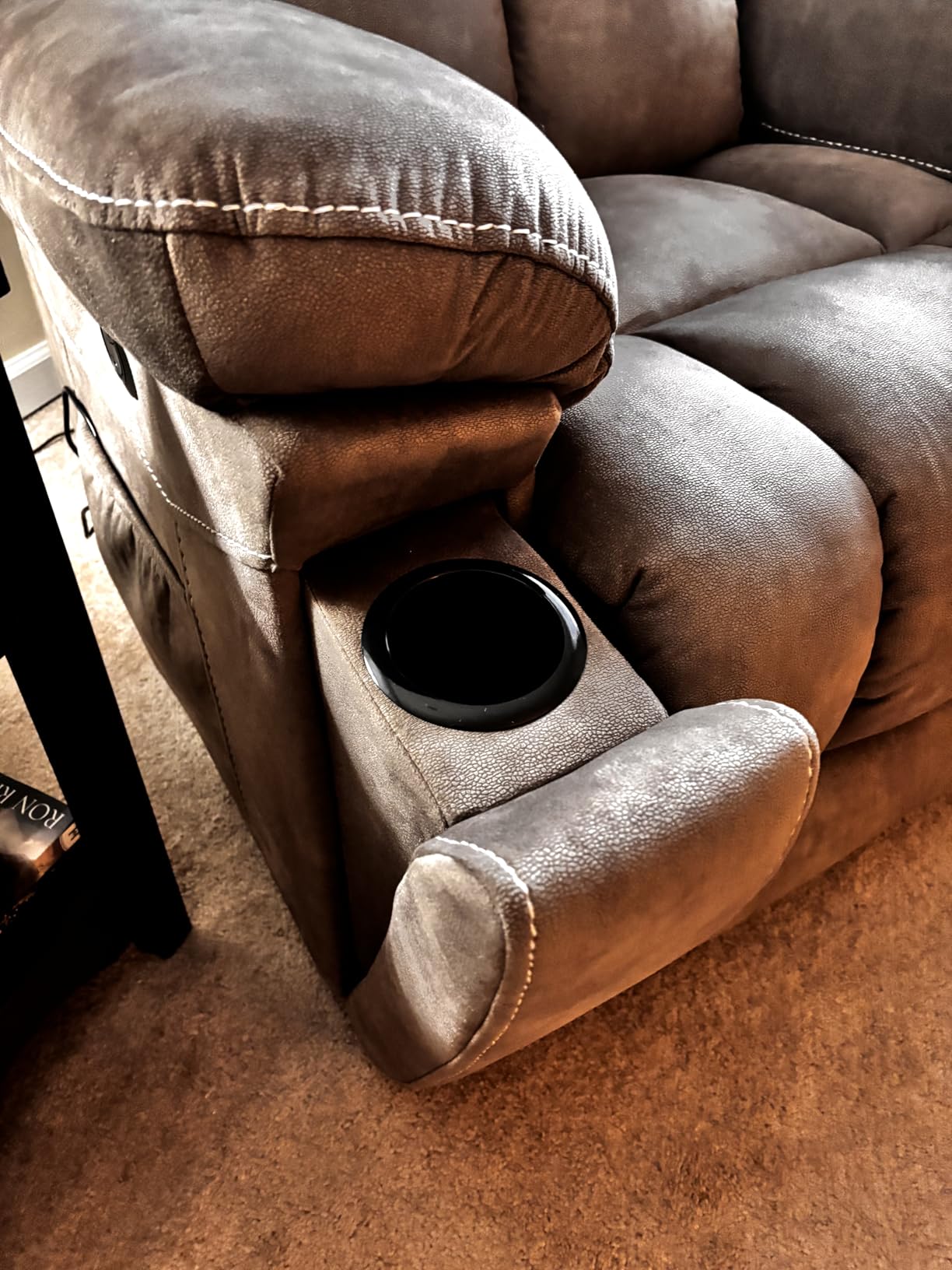CANMOV Large Power Lift Recliner Chairs with Massage and Heat for Elderly Big People, Heavy Duty Motion Reclining Mechanism-Anti Skid Fabric Recliner Chair with 2 Concealed Cup Holders,Dark Gray - Customer Photo 1