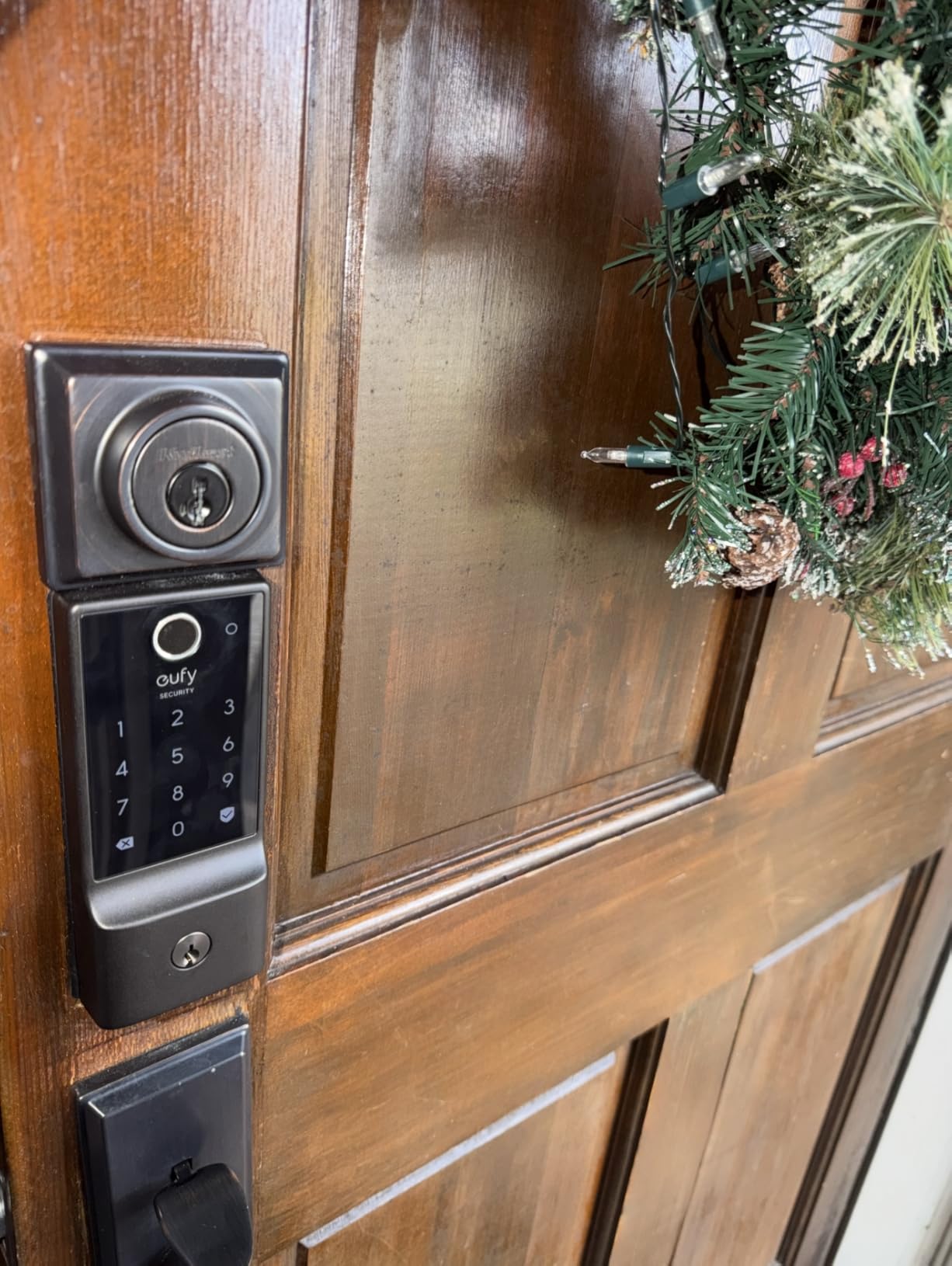 eufy Security Smart Lock C220, Fingerprint Keyless Entry Door Lock, Built-in Wi-Fi, App Remote Control, Front Door Smart Lock Deadbolt, 8Months Battery, Reliable Power, IP53 Waterproof, BHMA Grade 3 - Customer Photo 2