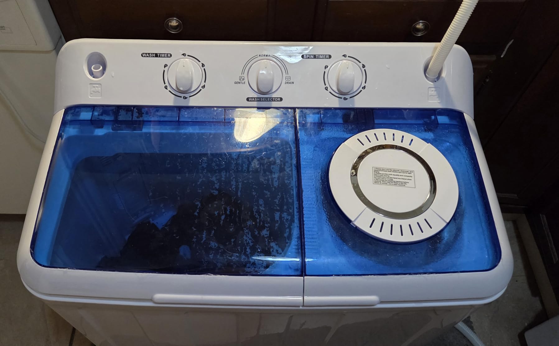 VCJ Portable Washing Machine, Twin Tub Washing Machine Laundry Compact Washer spinner Combo with 14lbs capacity, 9Lbs Washer and 5Lbs Spinner dryer for Apartments RVs and Dorms - Customer Photo 1