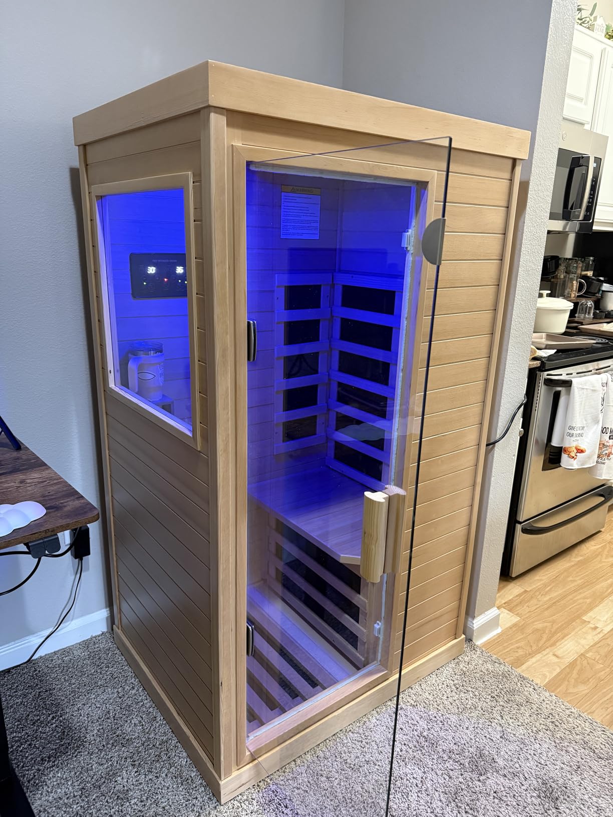 Outdoor Sauna 2 Person Sauna Infrared Saunas Dry Sauna Room Red Cedar and Canadian Fir Wood Wooden 120V Sauna Spa 2080W Red Light Lamp 48.8 * 38.19 * 81.89inch - Customer Photo 1