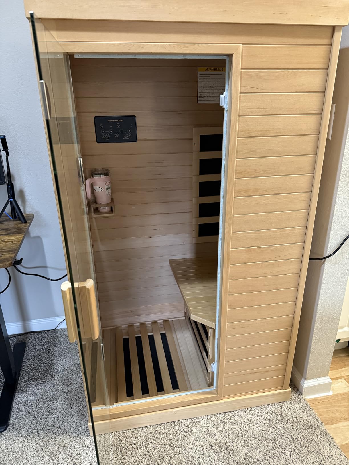 Outdoor Sauna 2 Person Sauna Infrared Saunas Dry Sauna Room Red Cedar and Canadian Fir Wood Wooden 120V Sauna Spa 2080W Red Light Lamp 48.8 * 38.19 * 81.89inch - Customer Photo 2
