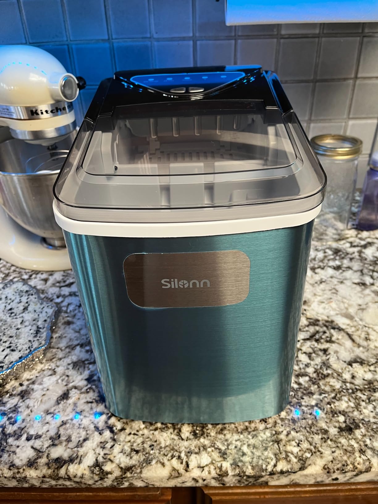 Nugget Ice Maker Countertop, Silonn Chewable Pellet Ice Machine with Self-Cleanin Function, 33lbs/24H Portable Ice Makers for Home Kitchen Officce, Black customer photo 2