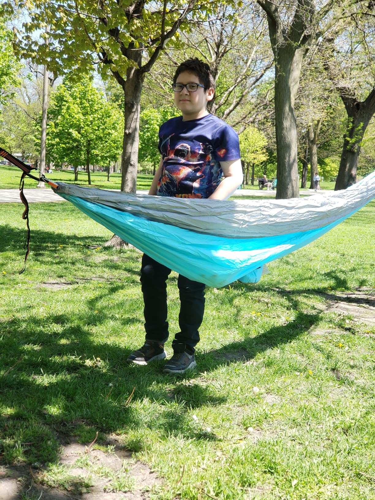NATUREFUN Ultra-Light Travel Camping Hammock | 300kg Load Capacity,Breathable,Quick-Drying | 2 x Premium Carabiners,2 x Nylon Slings Included | Outdoor Indoor Garden - Customer Photo 2