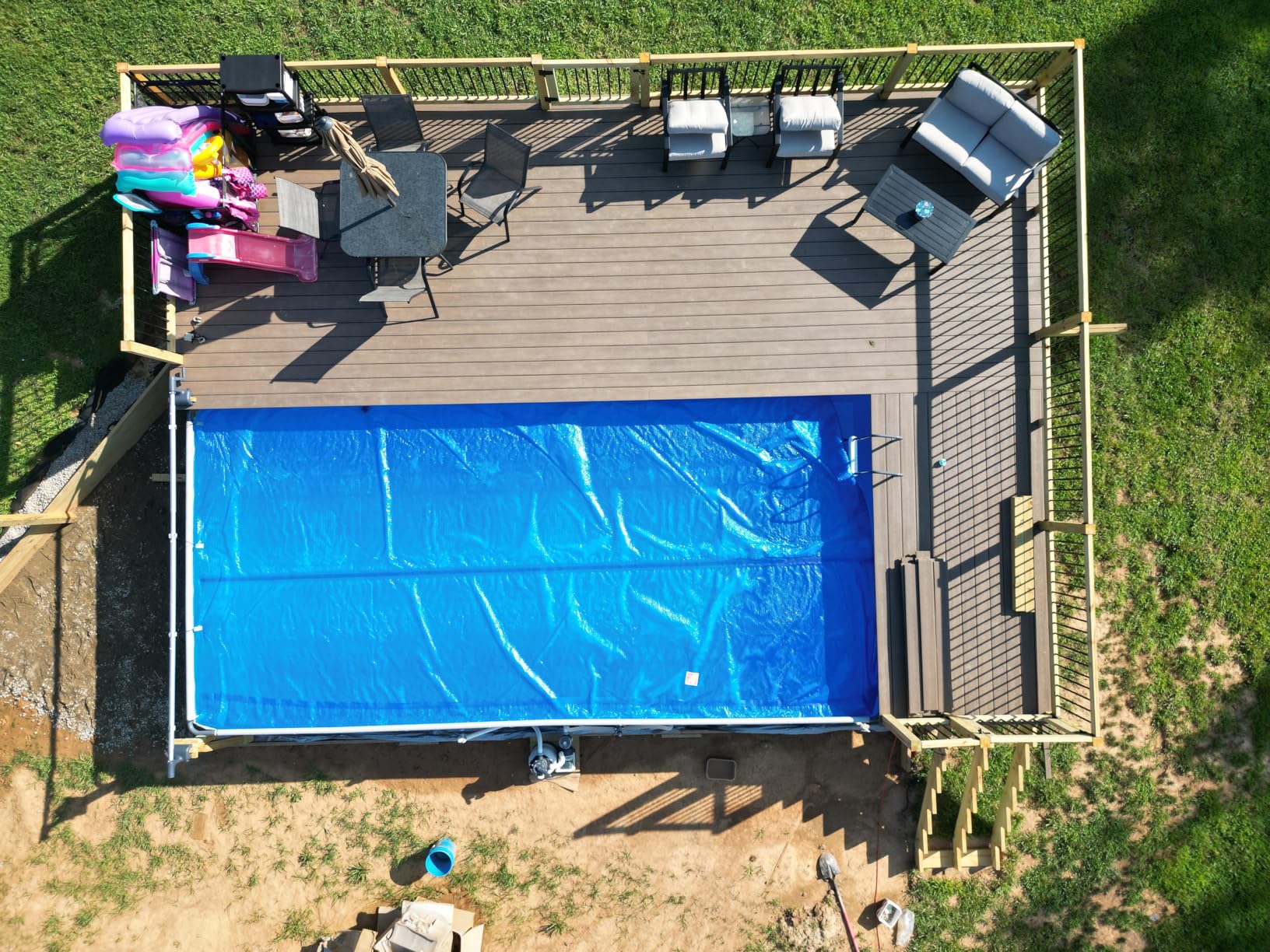 In The Swim 16' x 32' Premium Blue Rectangle Solar Pool Cover 12 Mil for Solar Heating Above Ground Pools and Inground Pools - Customer Photo 2