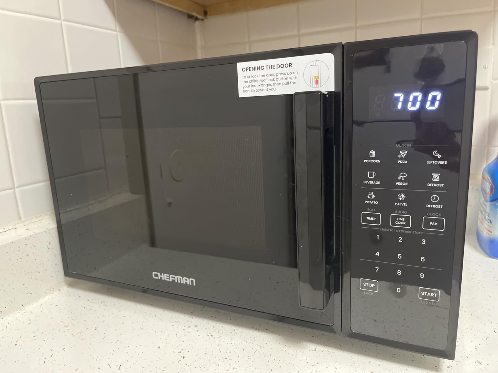 Chefman Countertop Microwave Oven 0.9 Cu. Ft. Digital Stainless Steel Microwave 900 Watt with 6 Presets, Eco Mode, Mute Option, Memory Function, Child Safety Lock, Kitchen, Home, Dorm Essentials - Customer Photo 5