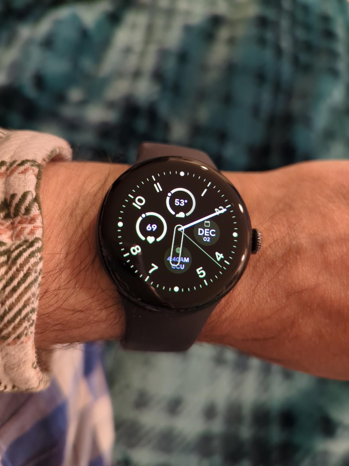 Pixel Watch 2 (Previous Model) with the Best of Fitbit - Heart Rate Tracking, Stress Management, Safety Features - Android Smartwatch - Matte Black Aluminum Case - Obsidian Active Band - Wi-Fi customer photo 1