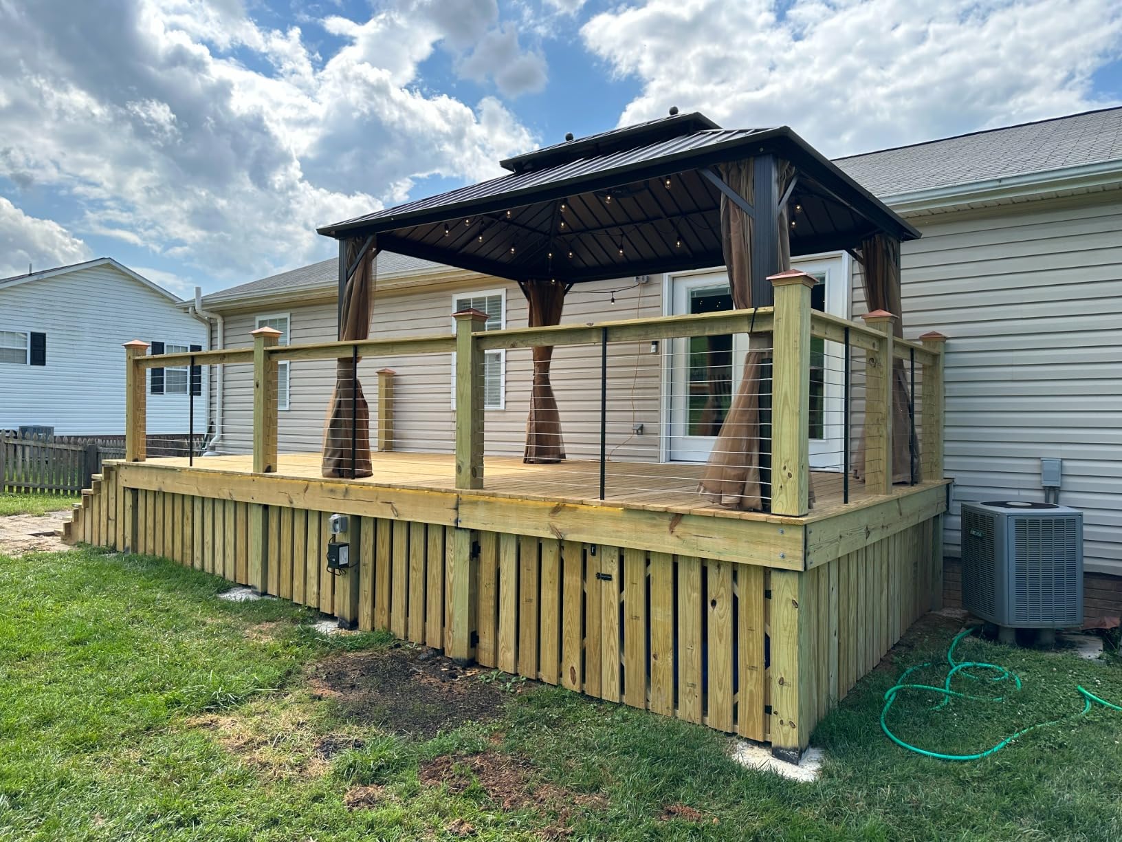EROMMY 10' x 12' Hardtop Gazebo, Aluminum Frame Gazebos with Galvanized Steel Double Roof, Permanent Outdoor Metal Pavilion with Curtain and Netting for Patio, Lawn, Deck customer photo 1