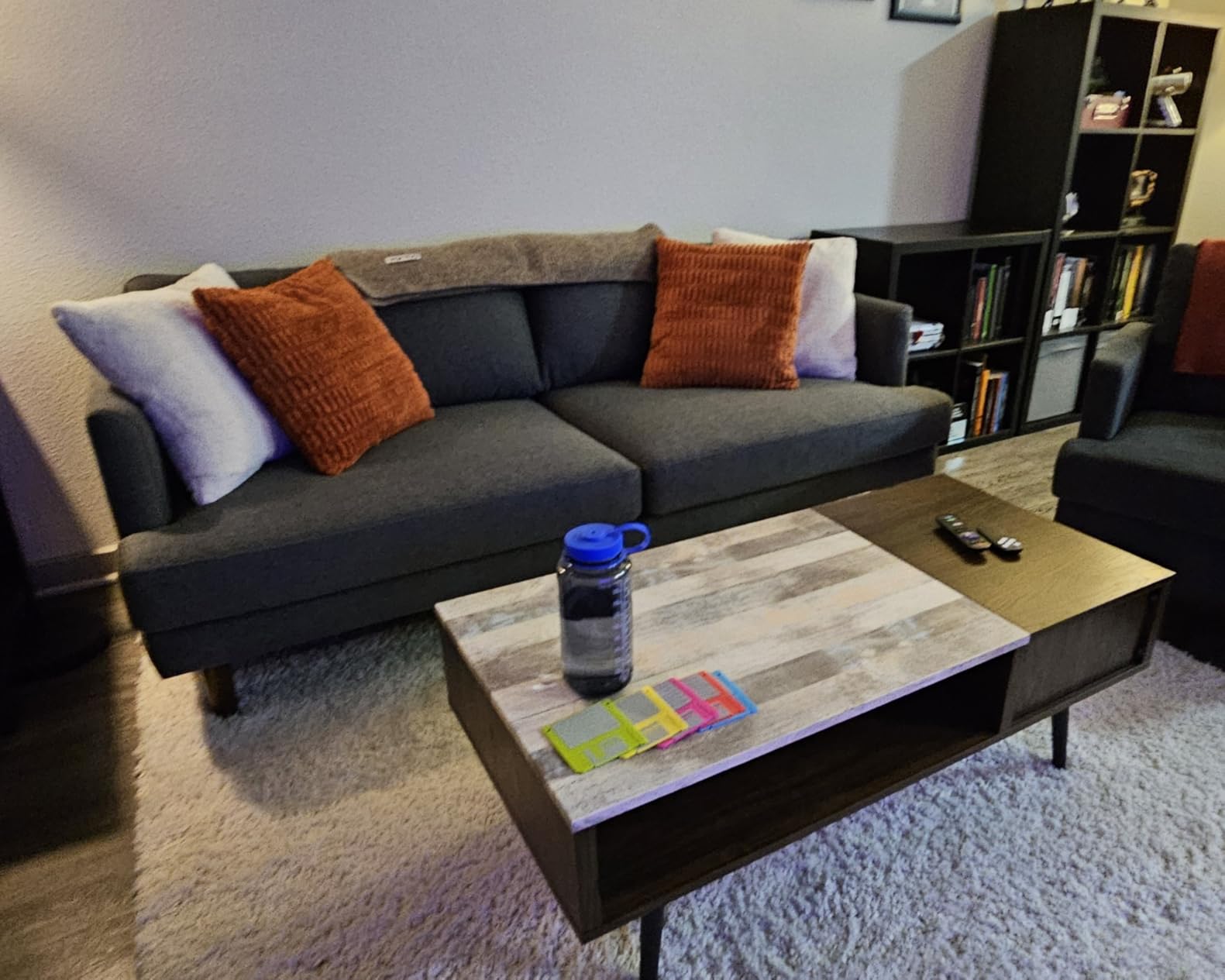 SIMPLIHOME Livingston 90-inch Wide Sofa in Caramel Brown Top Grain Genuine Leather, Handcrafted Mid-Century Modern Couch for Living Room, Large 3-Seater with Feather-Wrapped Cushions - Customer Photo 2